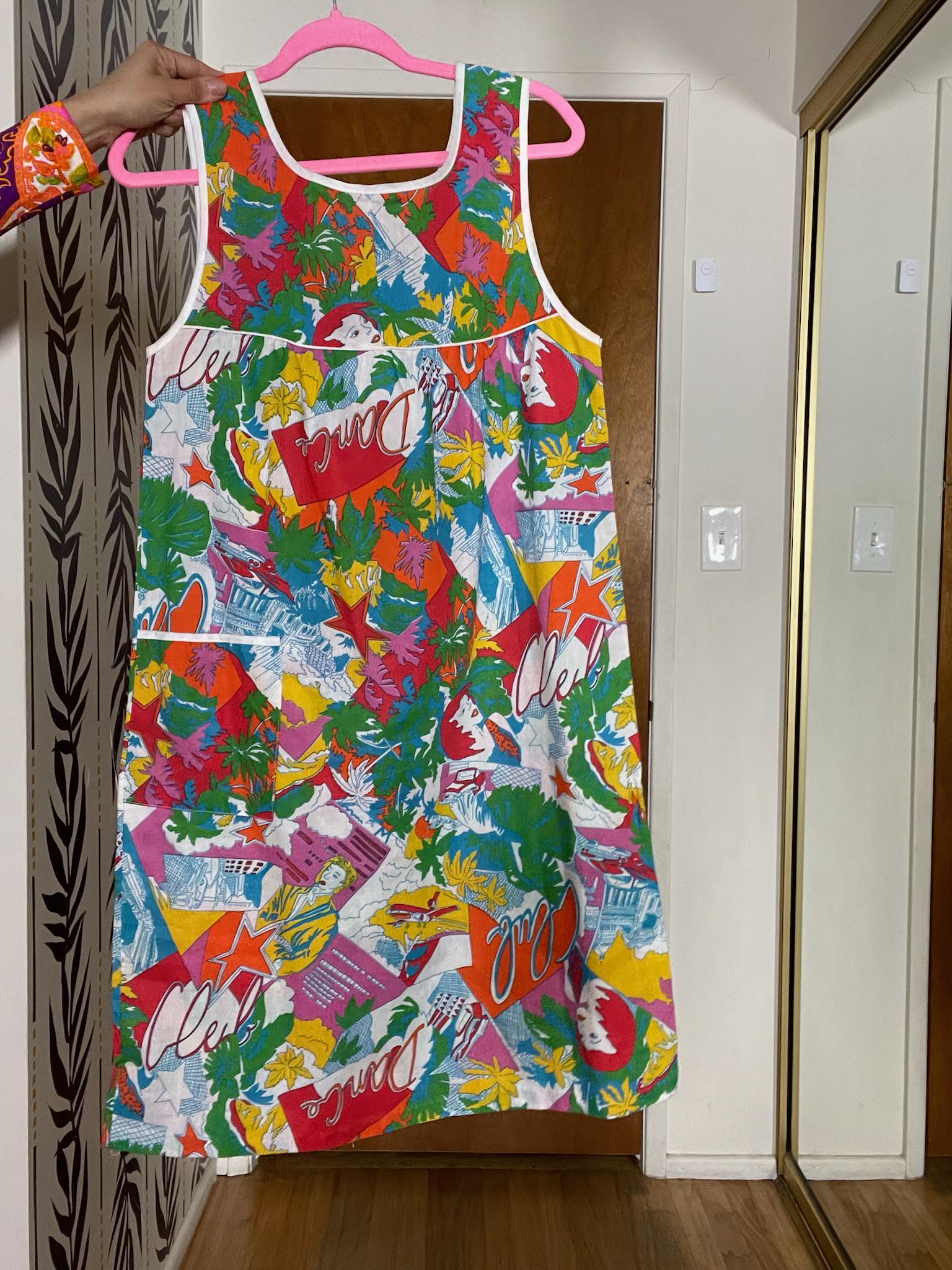 Vintage 70s "Regal Rose Club" Print Dress - Best Fits Size XS-M