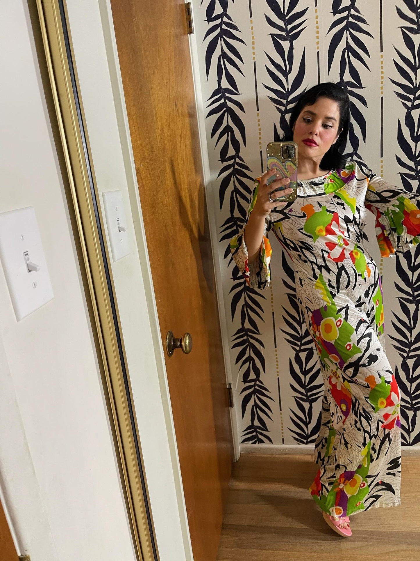 Vintage 60s 70s Tiki Hawaiian Print Jumpsuit - Best Fits Size XS-L