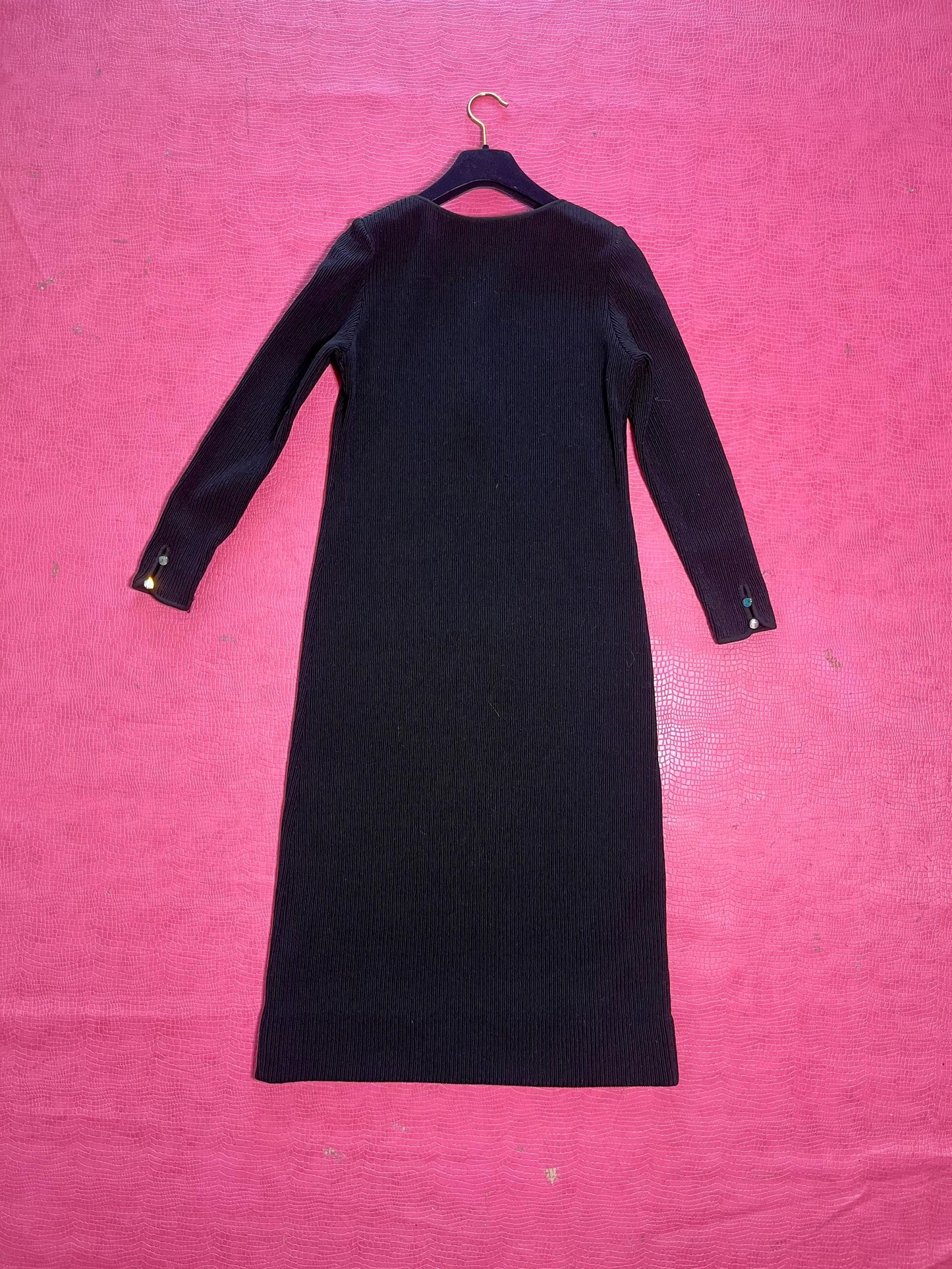 Vintage 60s "Goldworm" Black Knit Dress - Best Fits Size XS-M, Possibly L