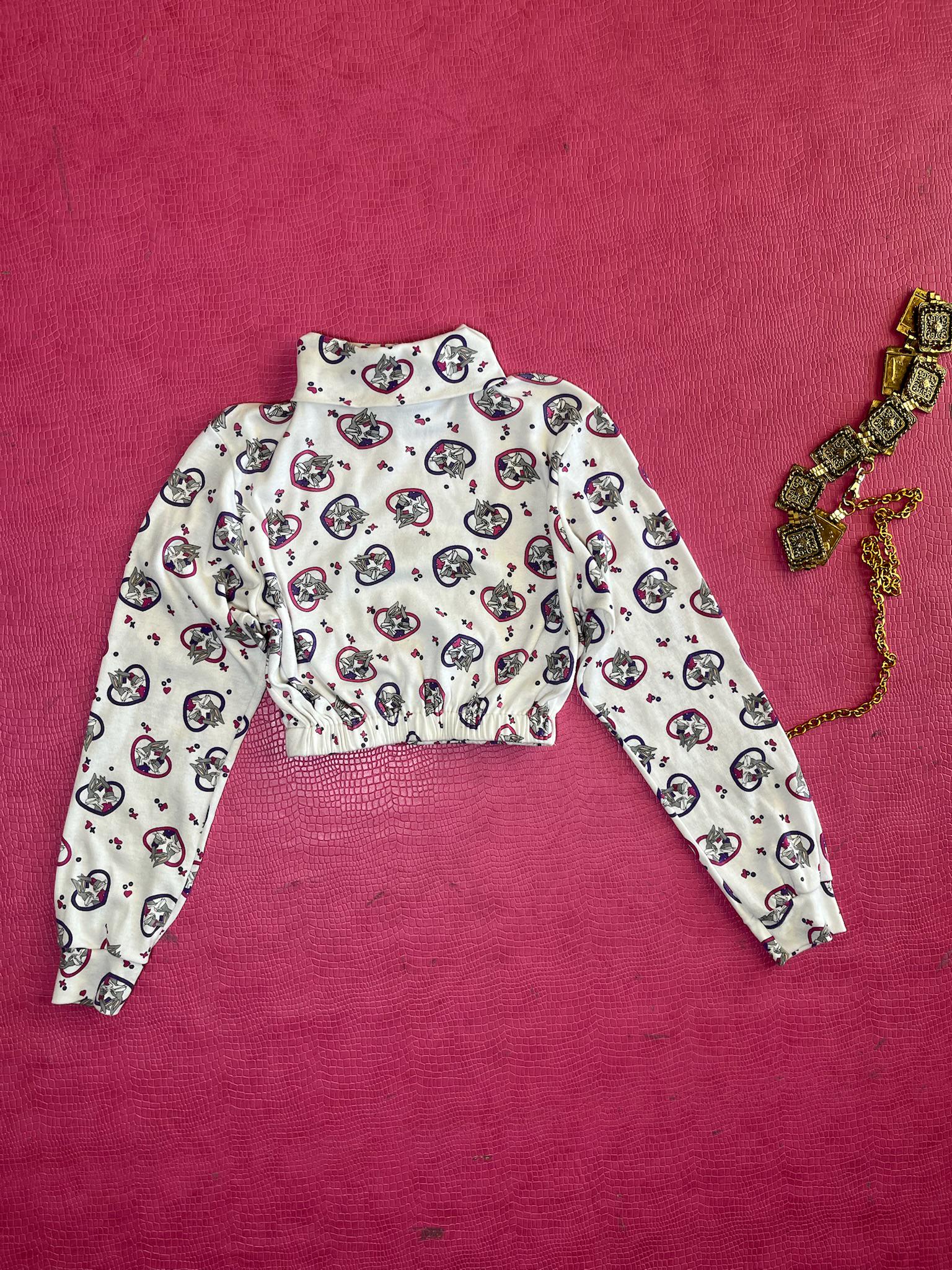 Vintage 80s 90s Looney Toons Cropped Turtleneck Top - Best Fits Size S-M