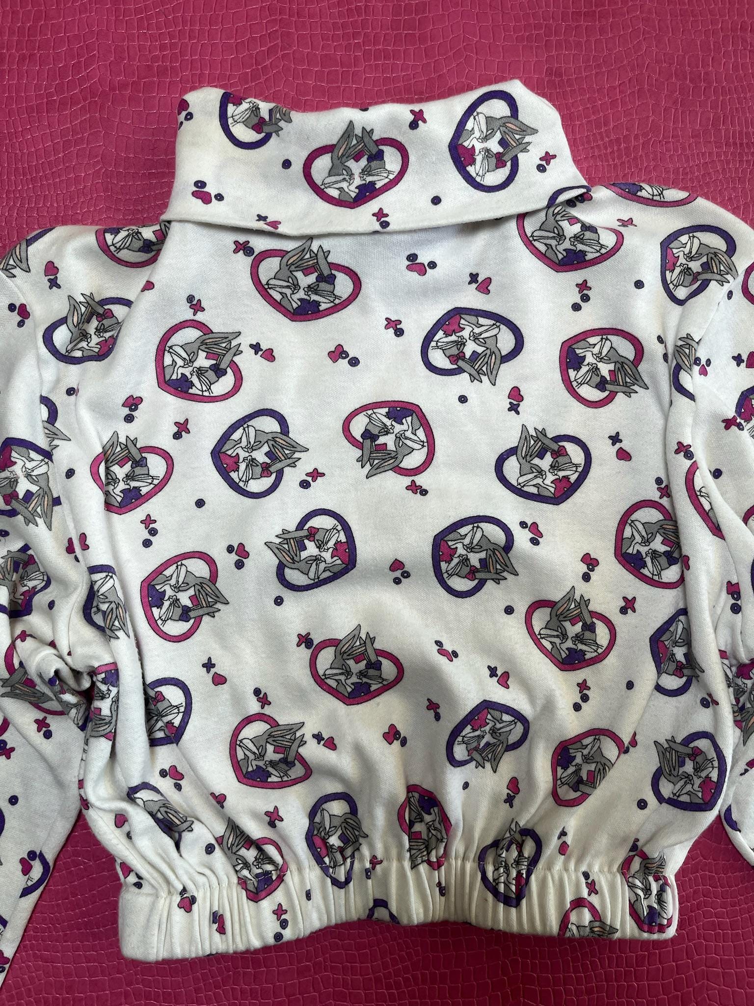 Vintage 80s 90s Looney Toons Cropped Turtleneck Top - Best Fits Size S-M