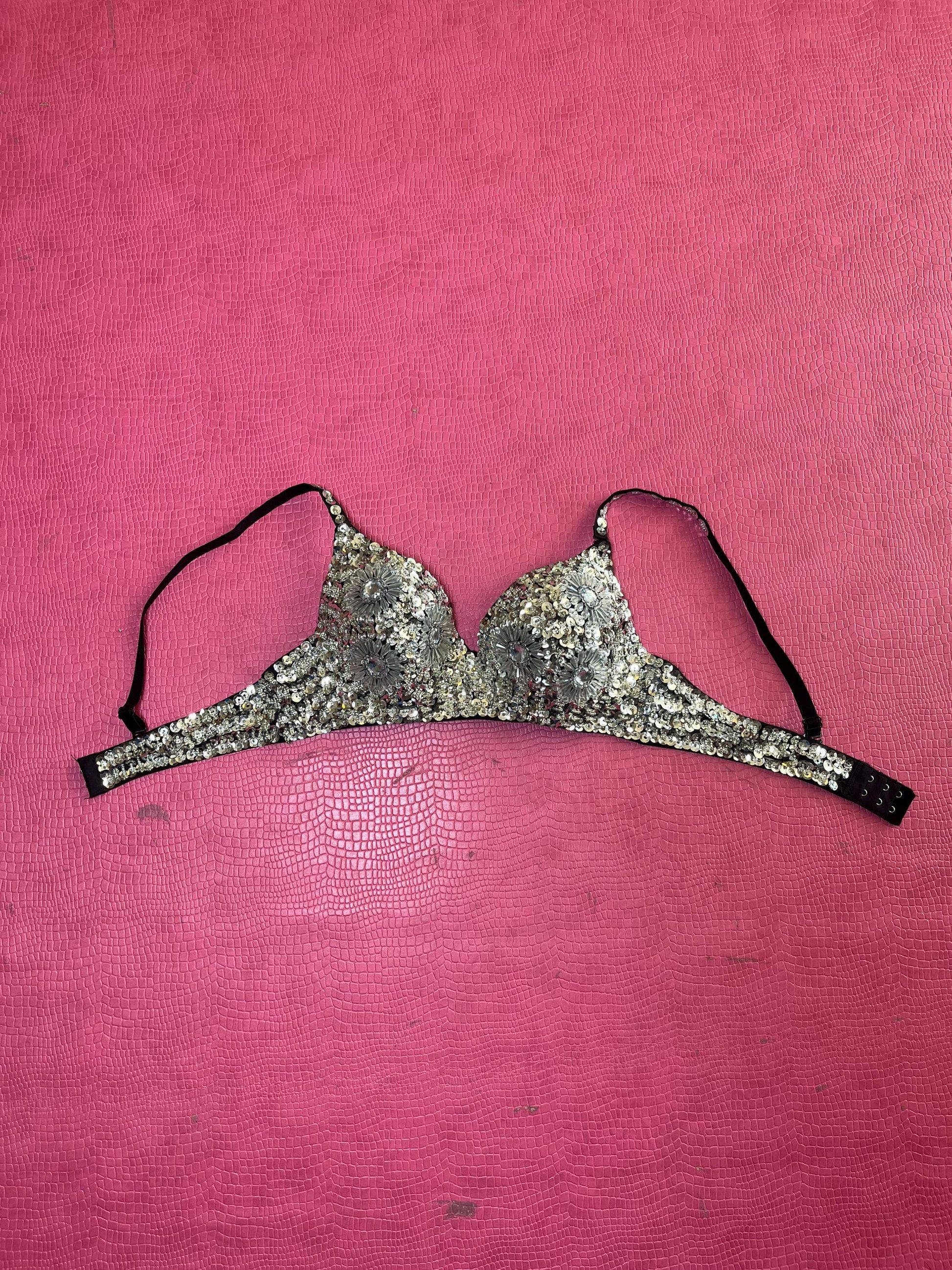 Vintage 80s 90s Beaded Bra - Best Fits 32A-32B