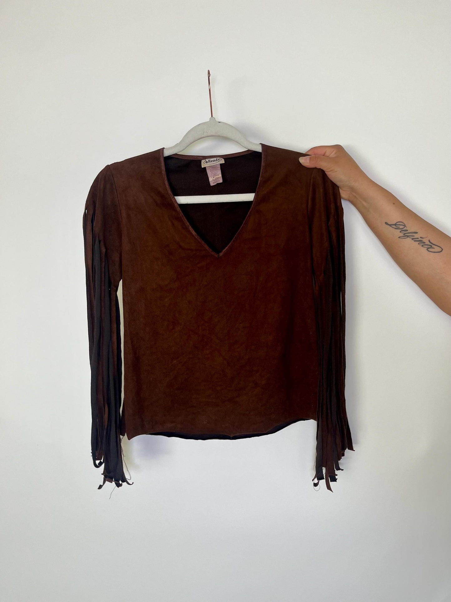 Vintage 90s Y2K "Hendy" Faux Suede Top - Best Fits Size M, Possibly L