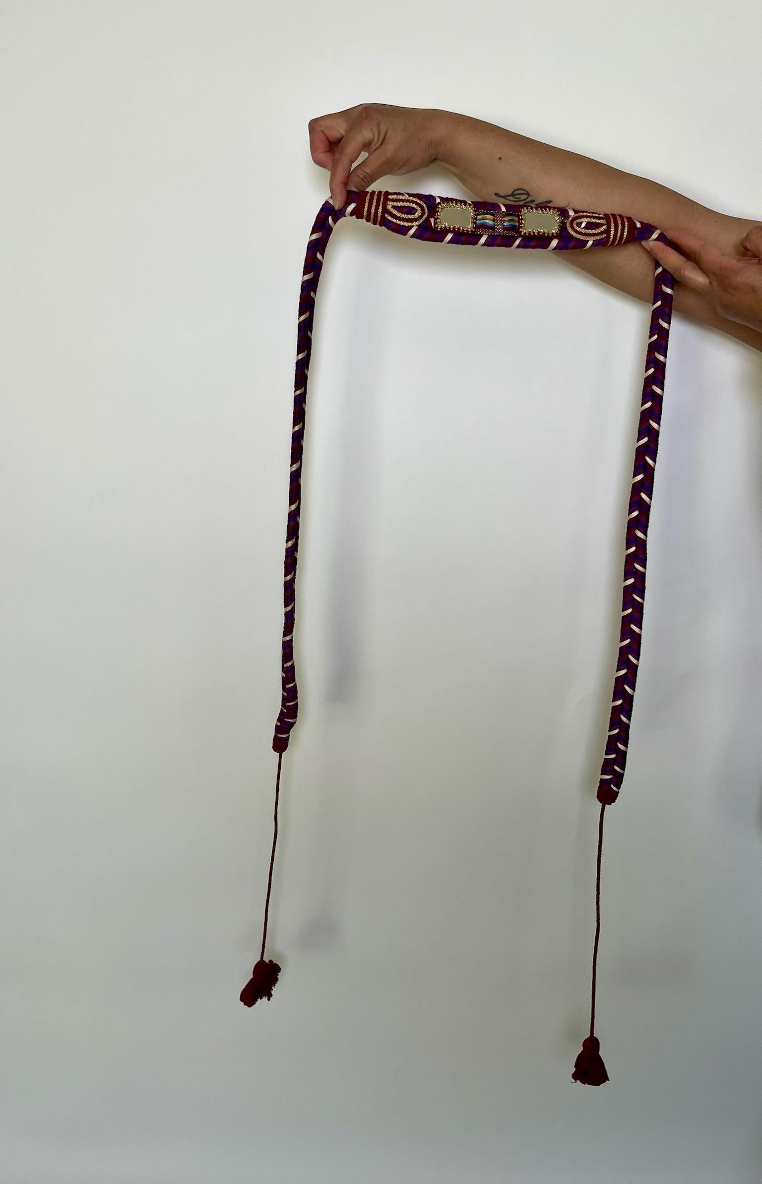 Vintage 70s Mirror Tassel Belt