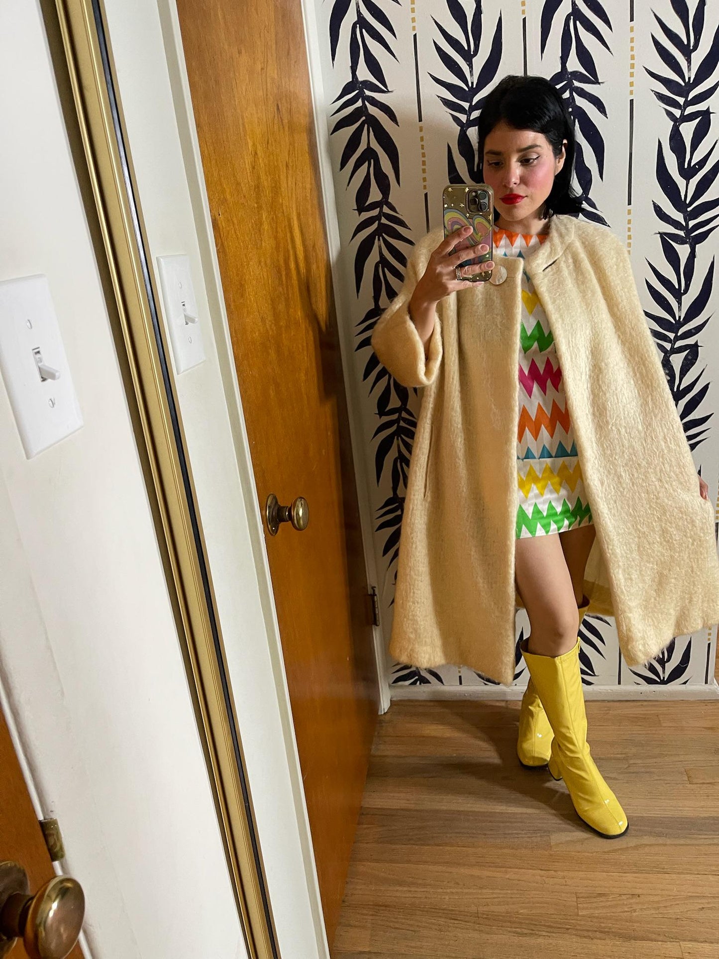 Vintage 60s "Adele California" Mohair Creme Colored Coat