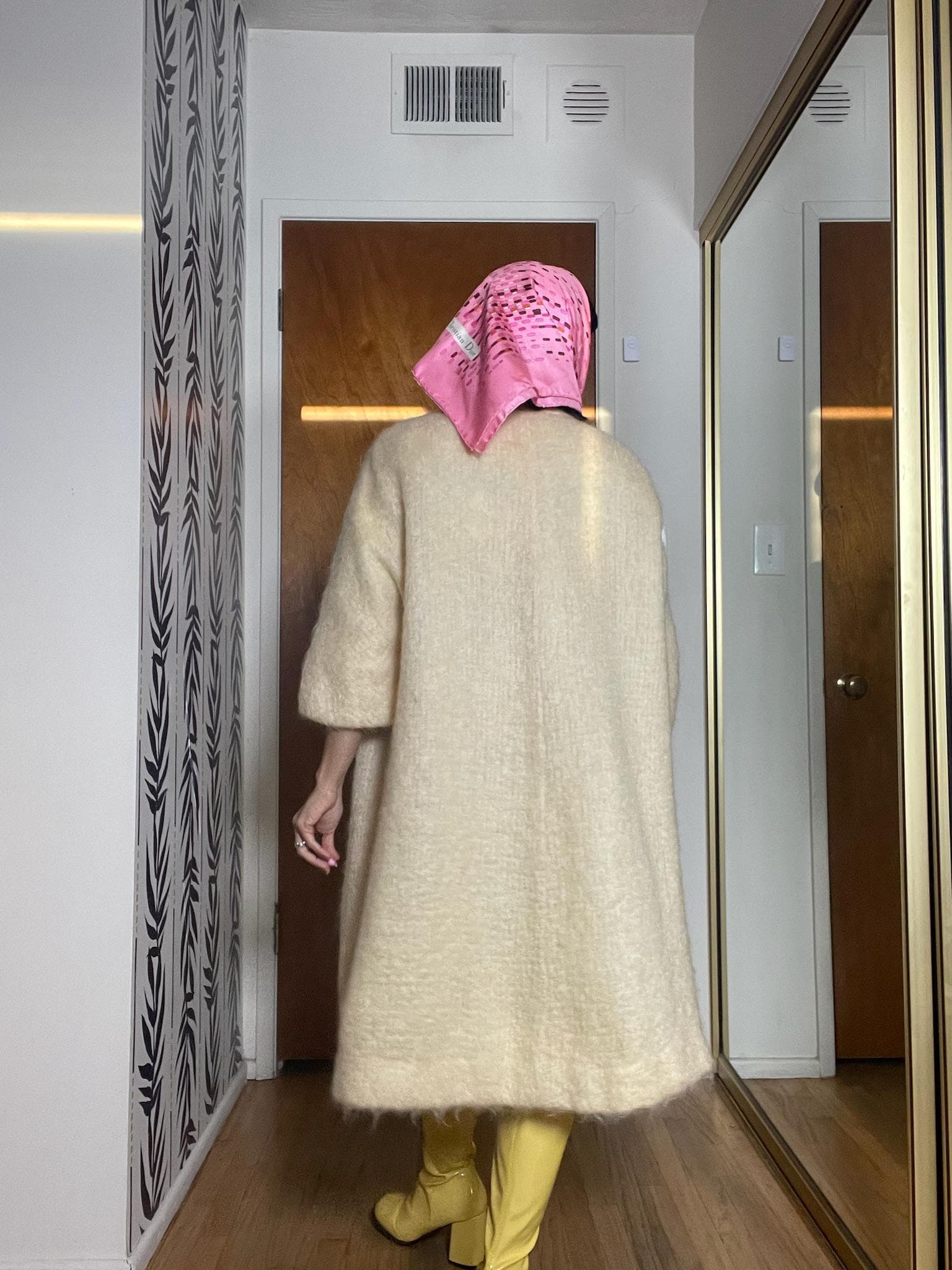 Vintage 60s "Adele California" Mohair Creme Colored Coat