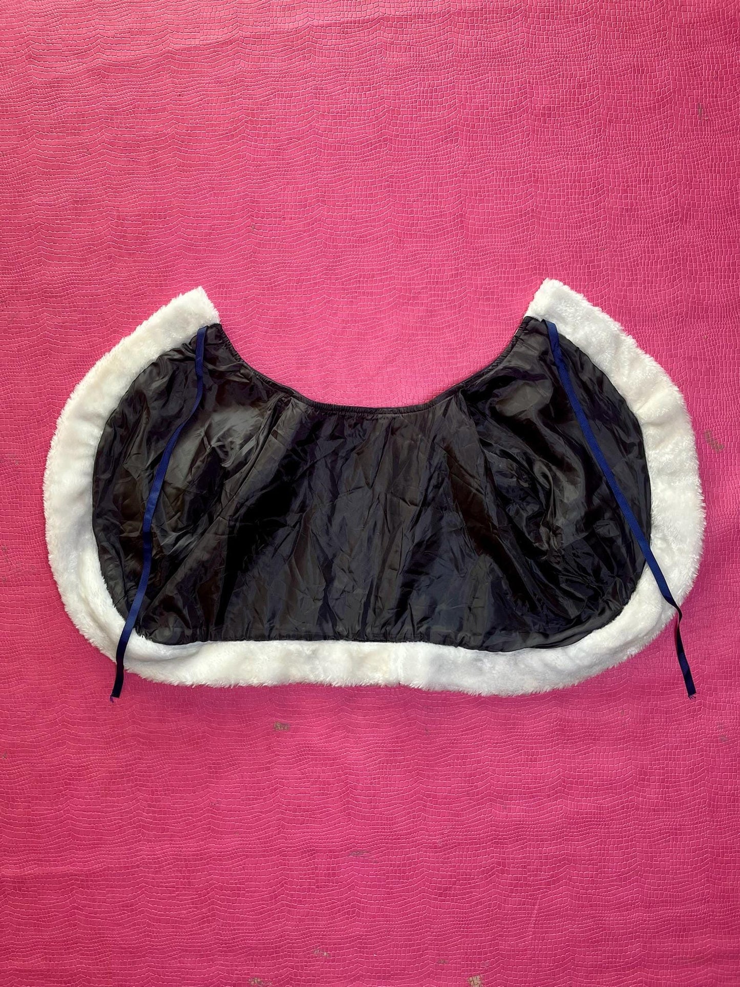 Vintage 80s 90s Navy Blue Fleece Cape