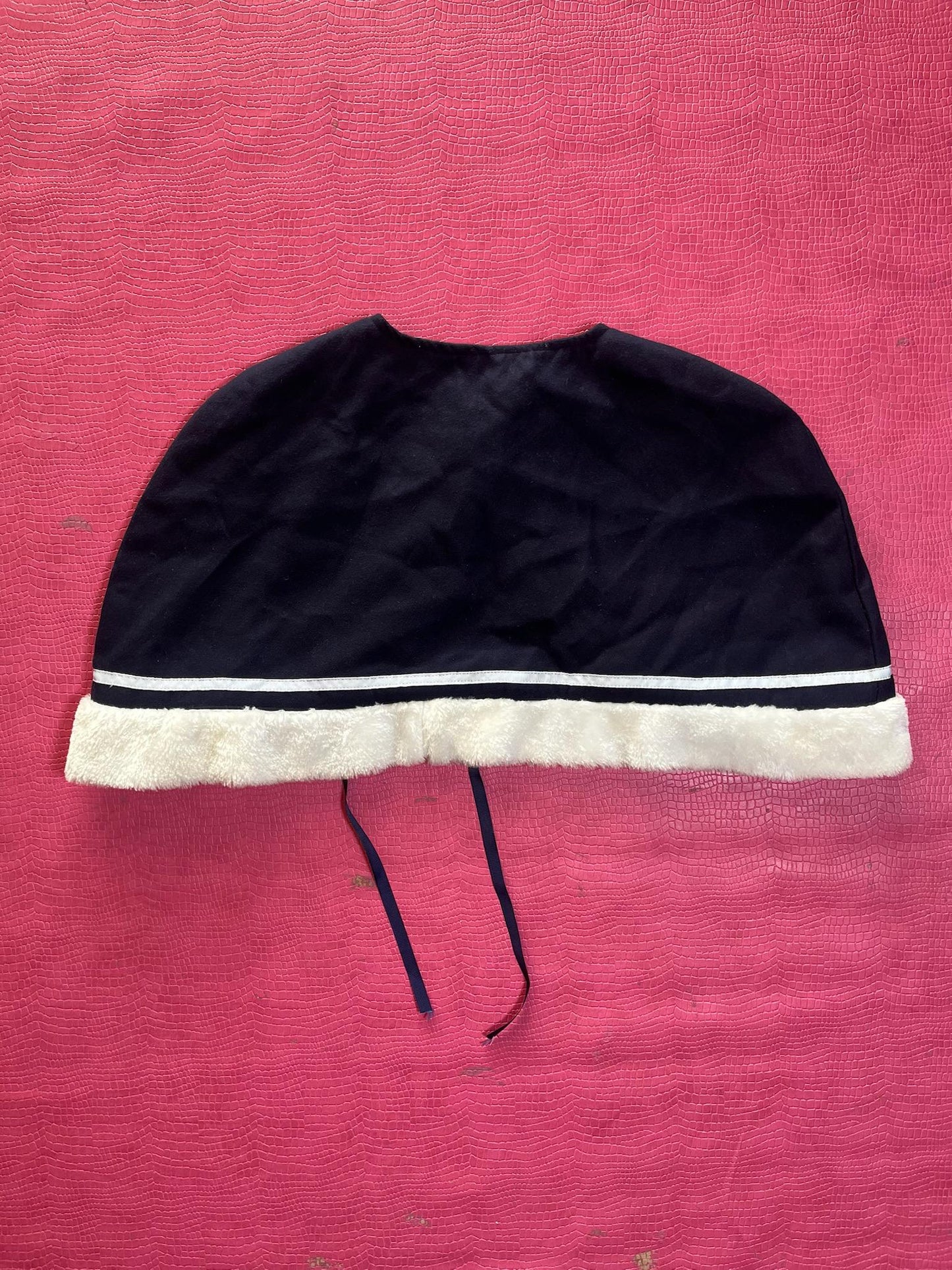 Vintage 80s 90s Navy Blue Fleece Cape