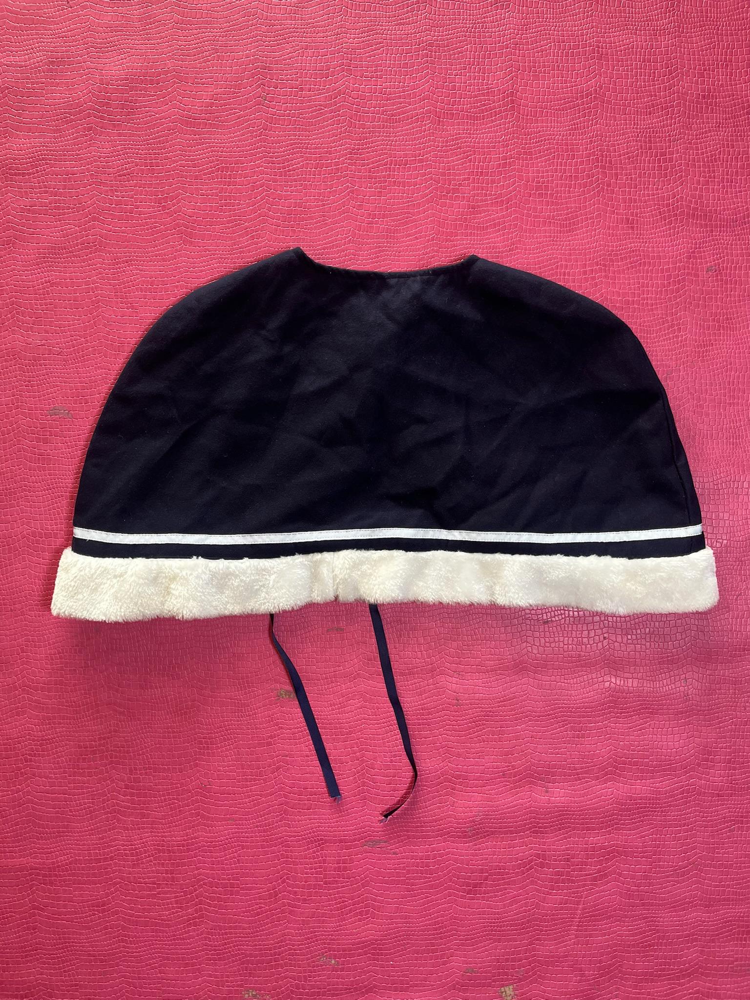 Vintage 80s 90s Navy Blue Fleece Cape