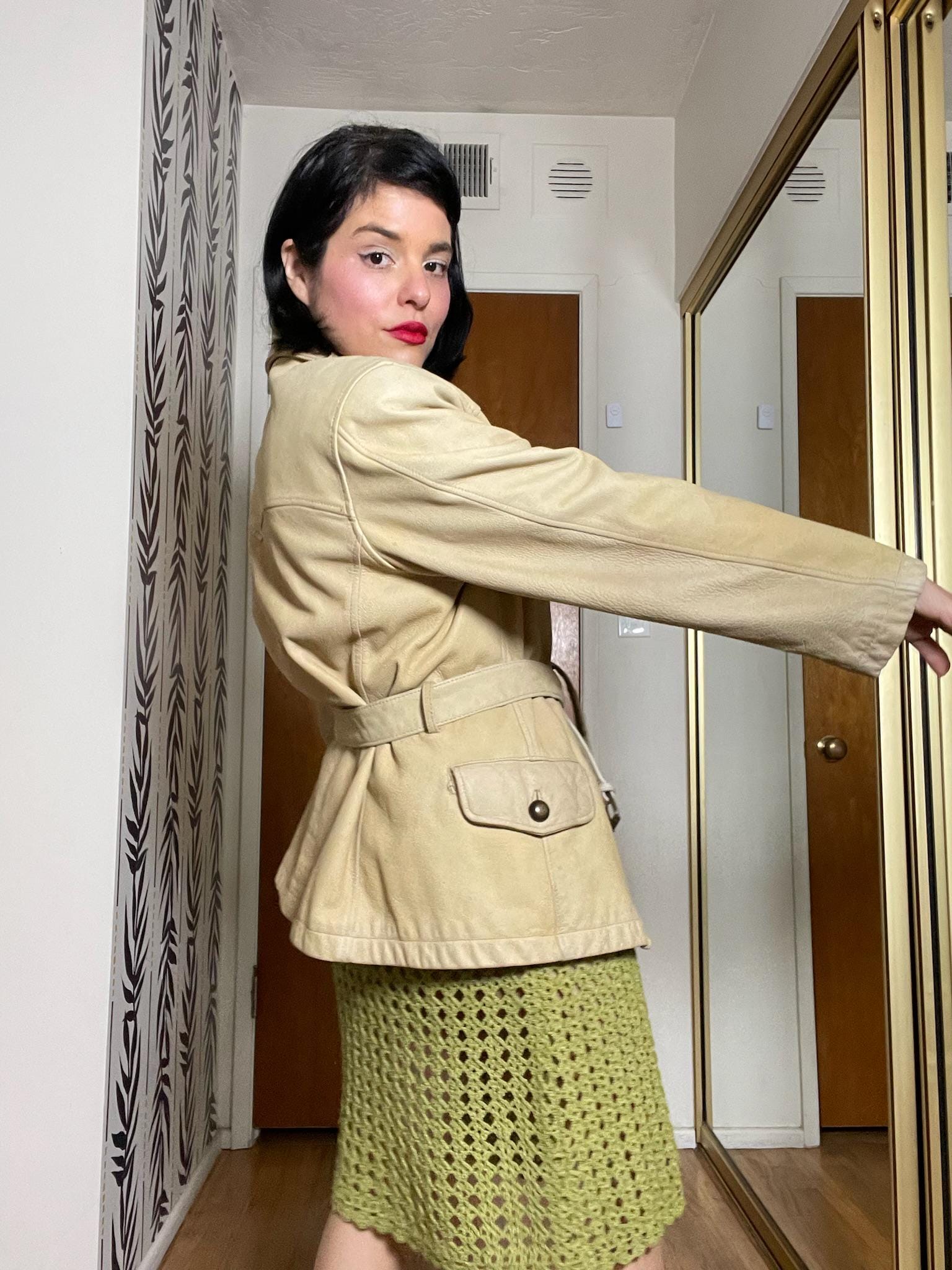 Vintage 80s 90s Buttery Leather Creme Distressed Jacket - Best Fits Up to Size L