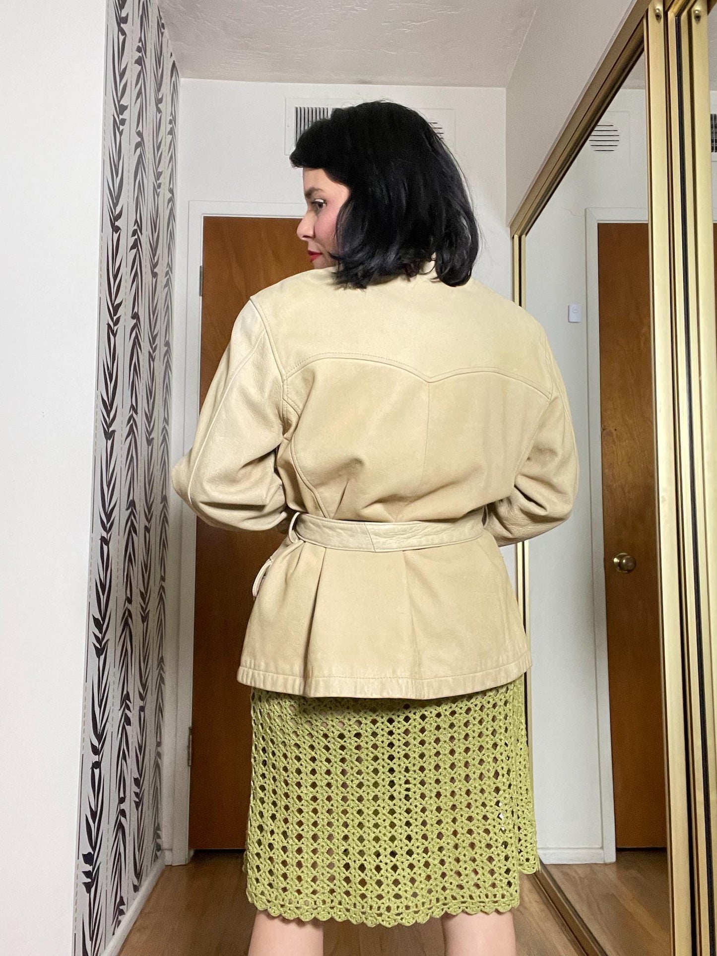 Vintage 80s 90s Buttery Leather Creme Distressed Jacket - Best Fits Up to Size L