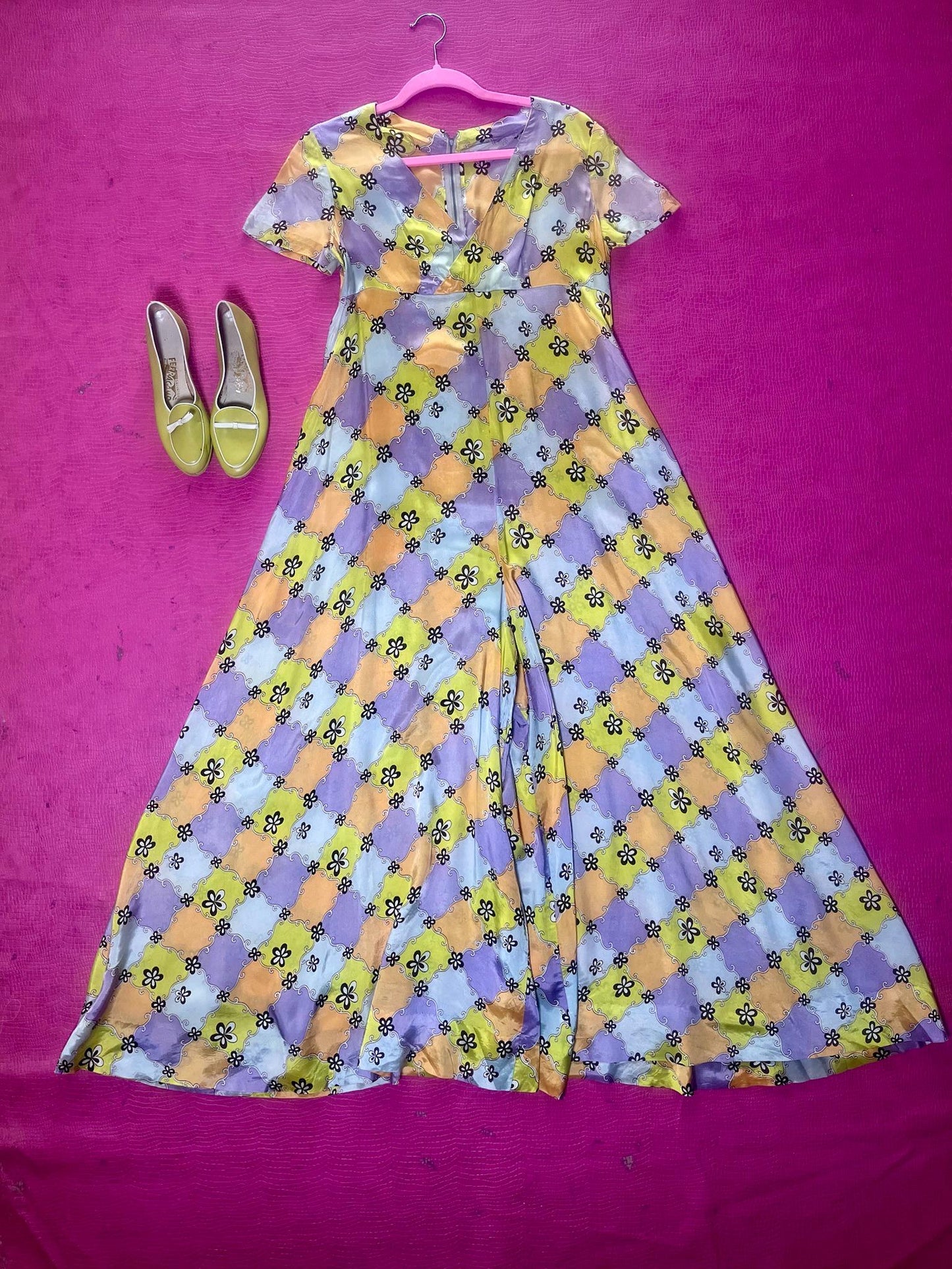 Vintage 60s 70s Groovy Print Jumpsuit - Best Fits Size S-M