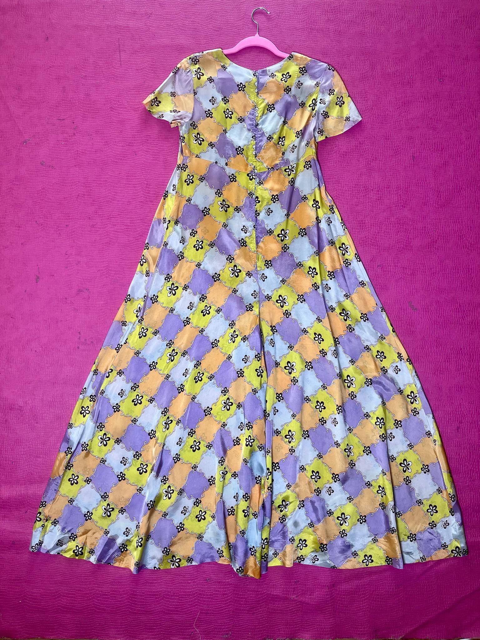 Vintage 60s 70s Groovy Print Jumpsuit - Best Fits Size S-M