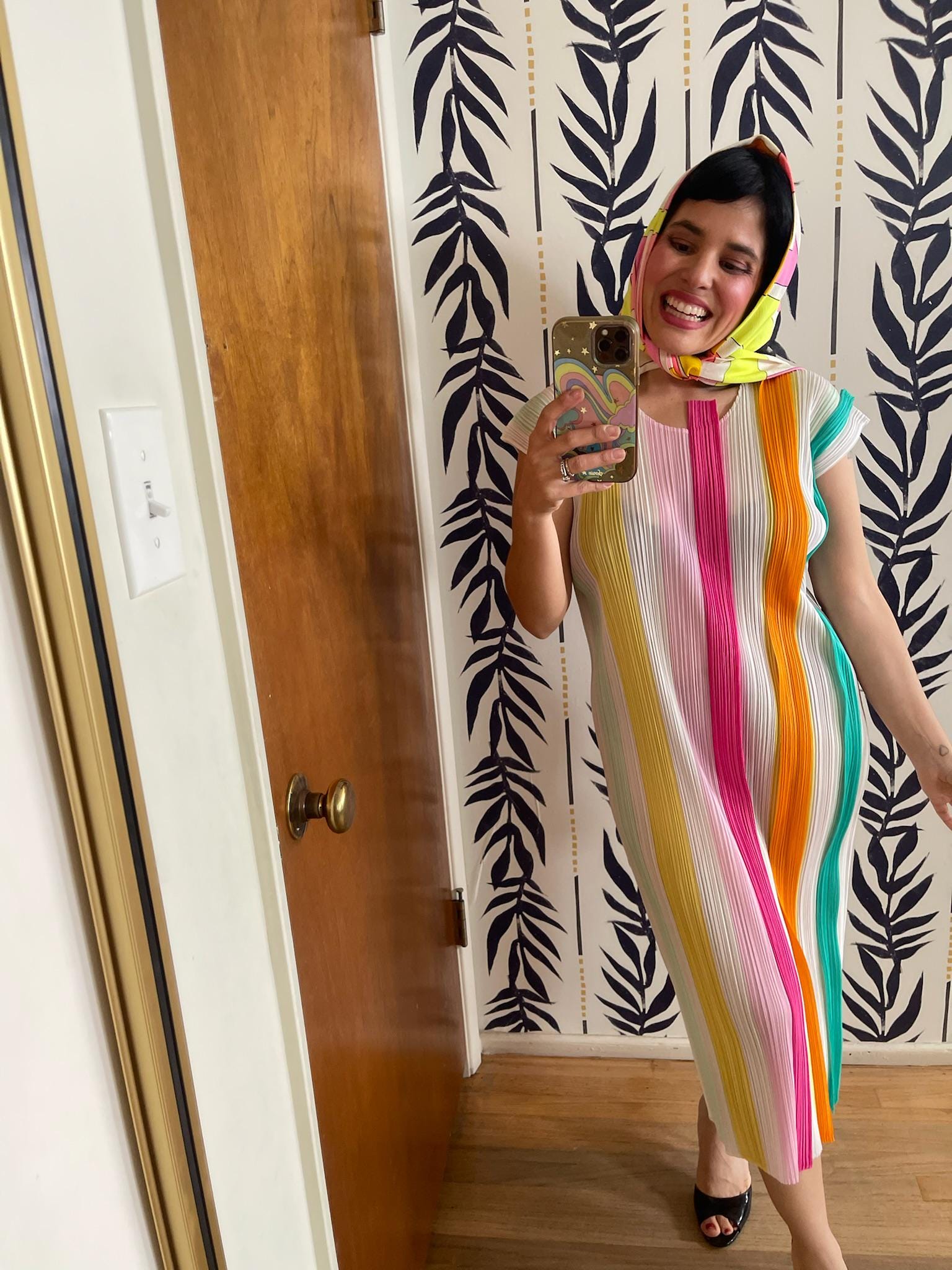 Vintage 80s 90s Made In Japan Origami Style Dress - Fits Most Sizes