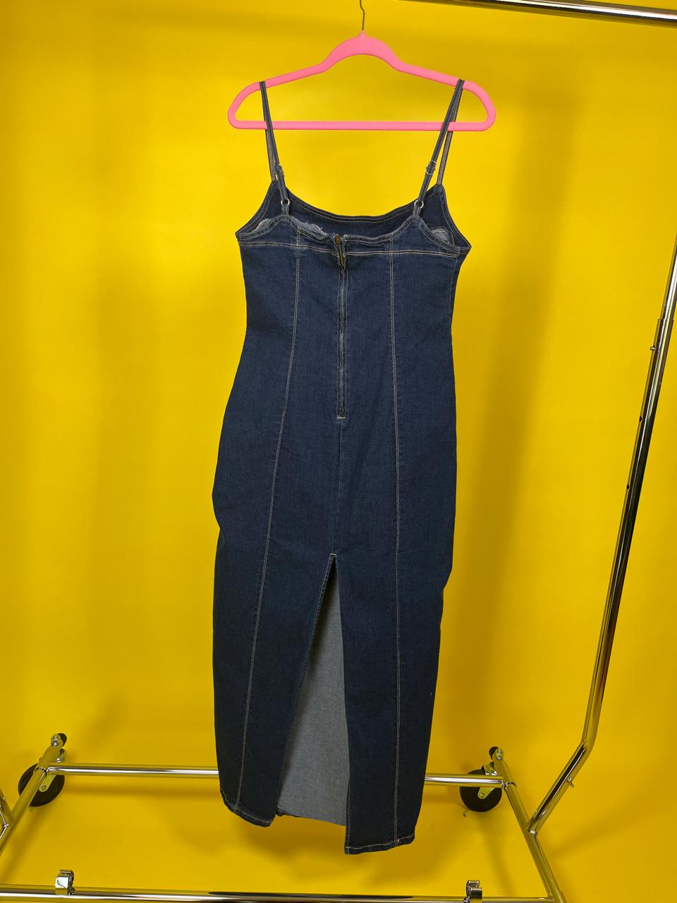 Vintage 90s Y2K Denim Maxi Dress - Best Fits Size S-L