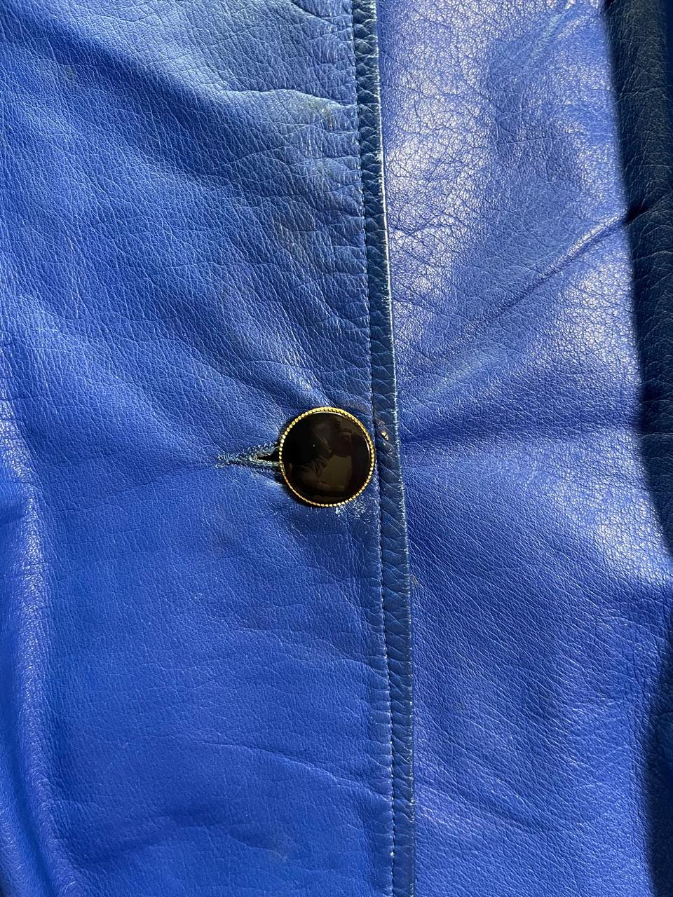 Vintage 80s "Jayskins" Blue Leather Jacket - Fits Most Sizes