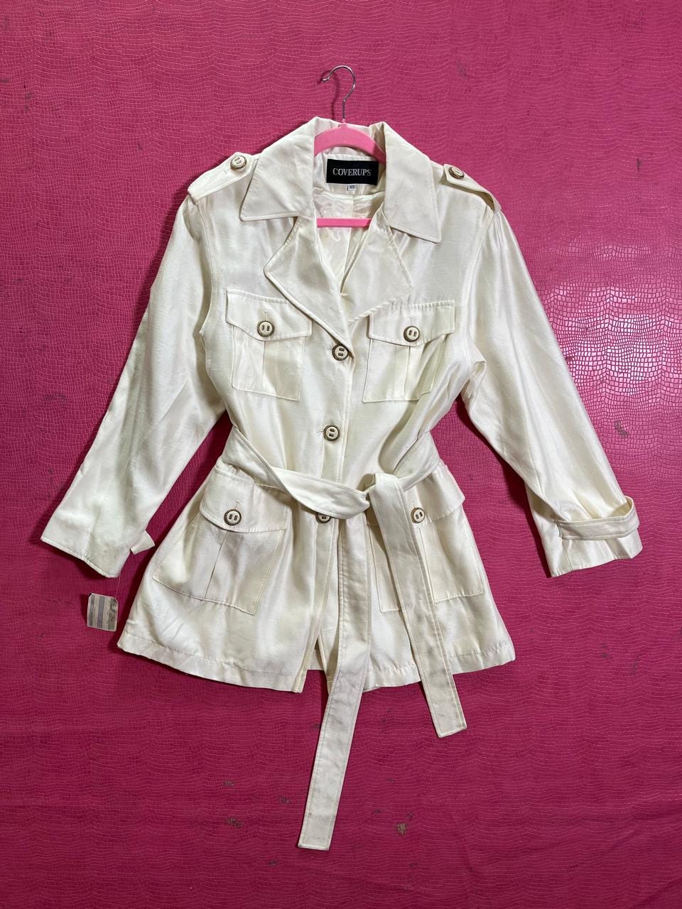 Vintage 80s 90s "Coverups" White Jacket - Fits Size XS-M