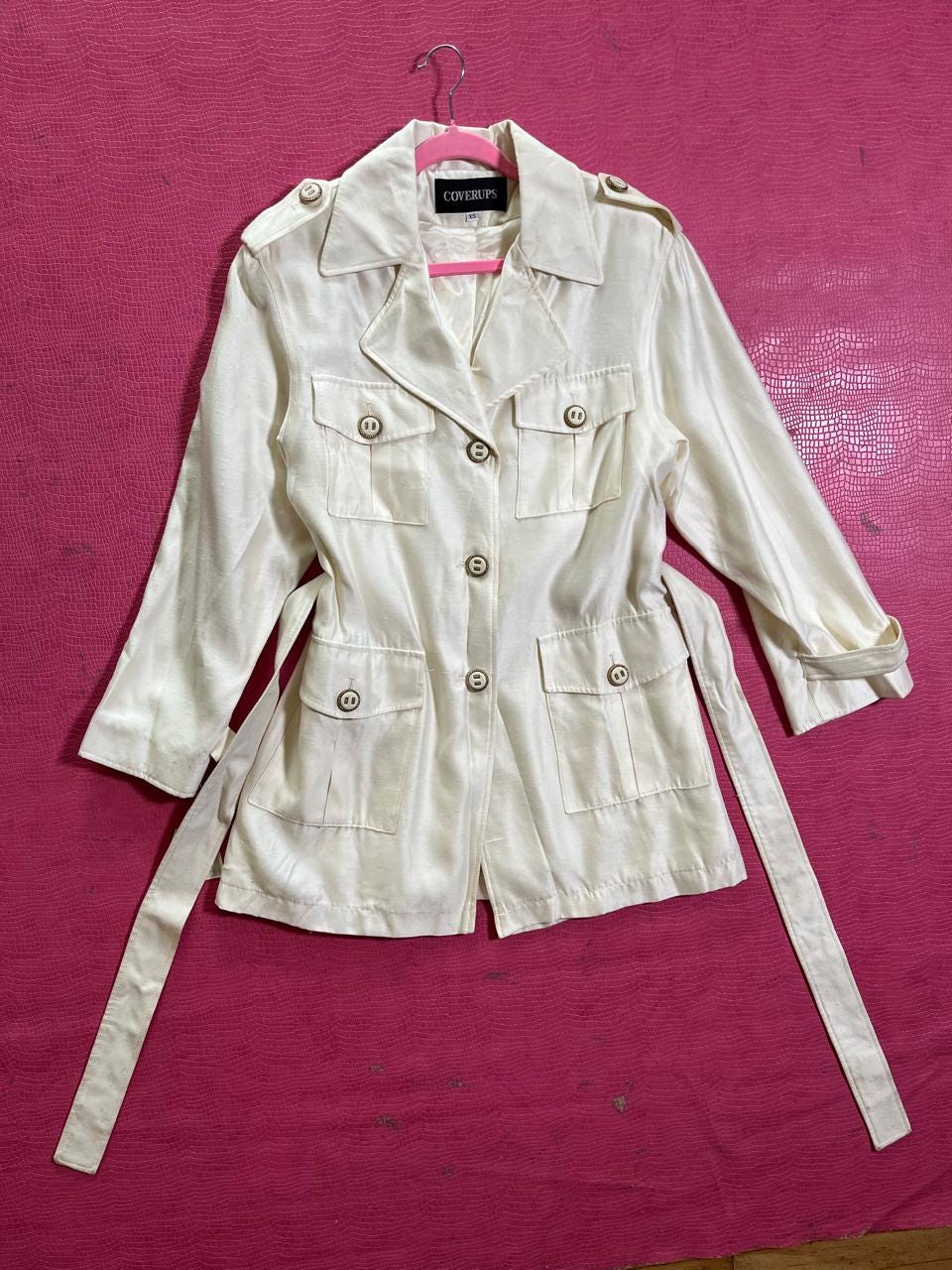 Vintage 80s 90s "Coverups" White Jacket - Fits Size XS-M