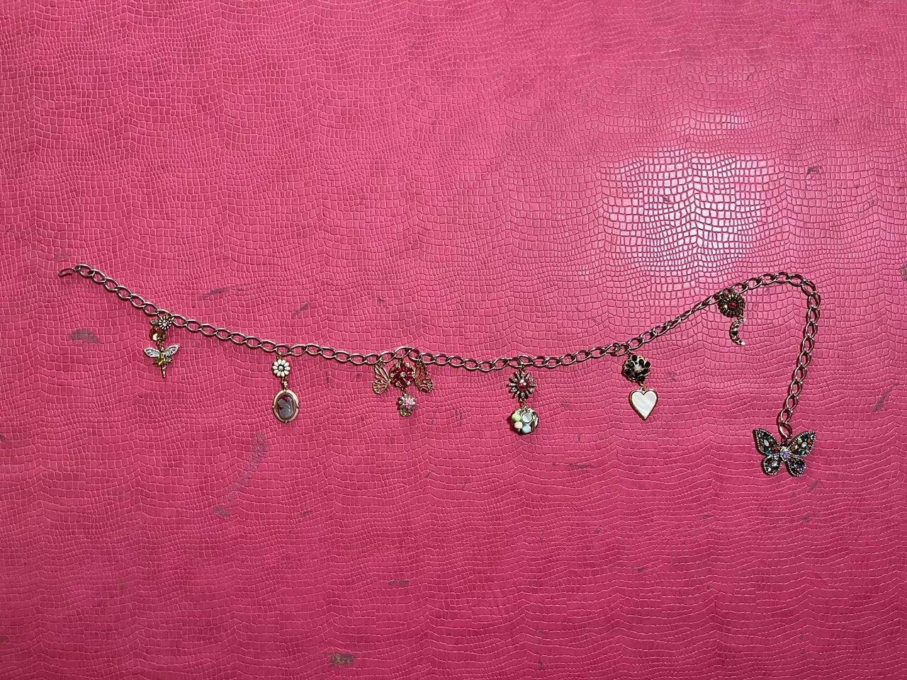 Vintage 80s Reworked Fairy Garden Chain Belt - Fits Size XS-M, Possibly L