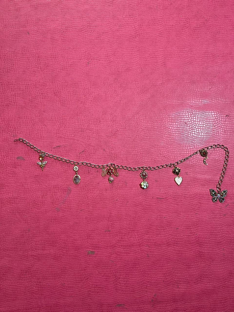 Vintage 80s Reworked Fairy Garden Chain Belt - Fits Size XS-M, Possibly L