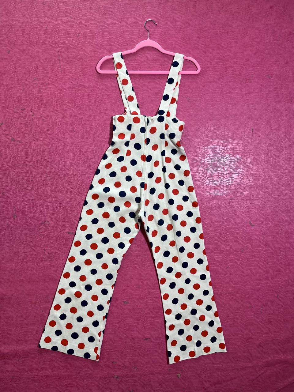 Vintage 60s Polka Dot Mod Jumpsuit - Fits Size XS-S, Possibly M