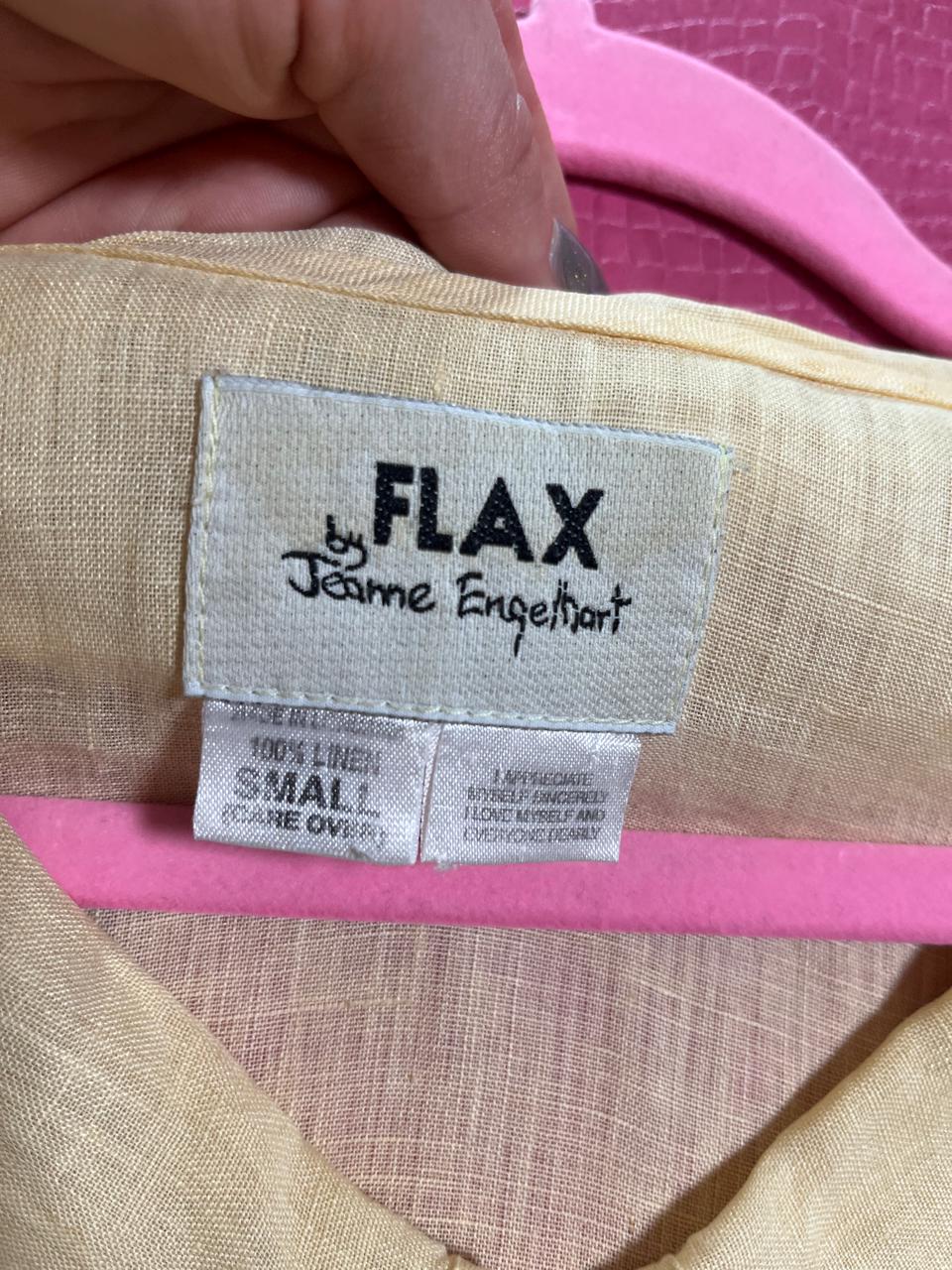 Vintage 80s Linen Cropped Sheer Blouse - Fits Most Sizes