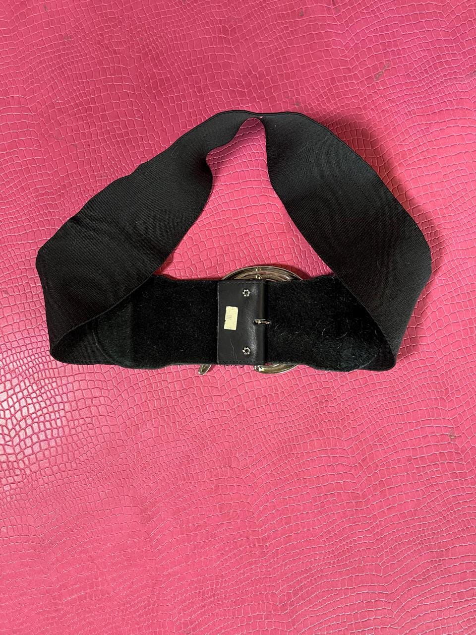 Vintage 80s Black Belt With Silver Buckle - Fits Size XS-M