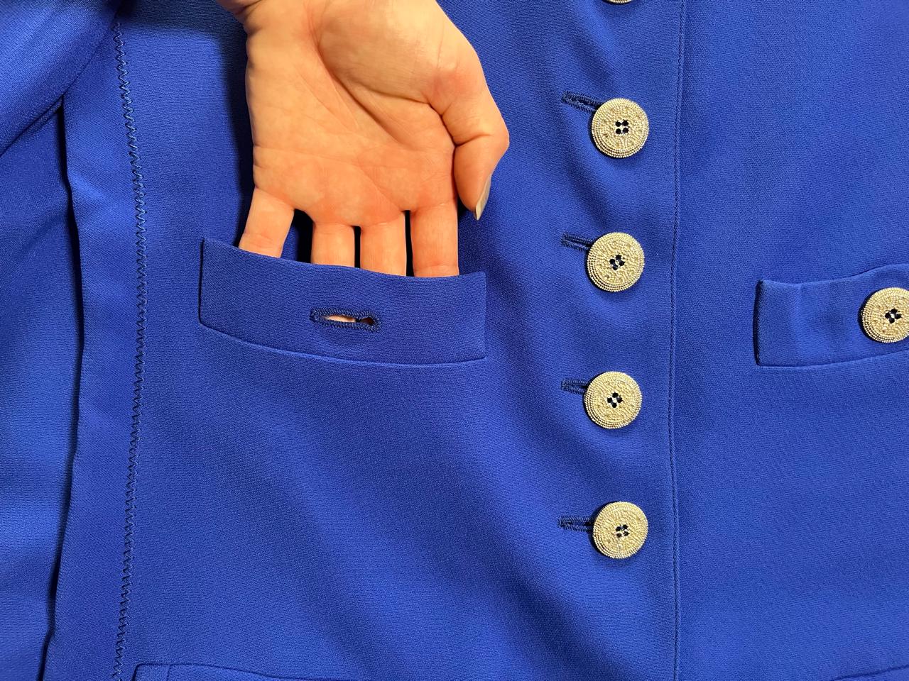 Vintage 80s 90s "Sonia Rykiel Paris" Blue Blazer Dress - Best Fits Size XS-M