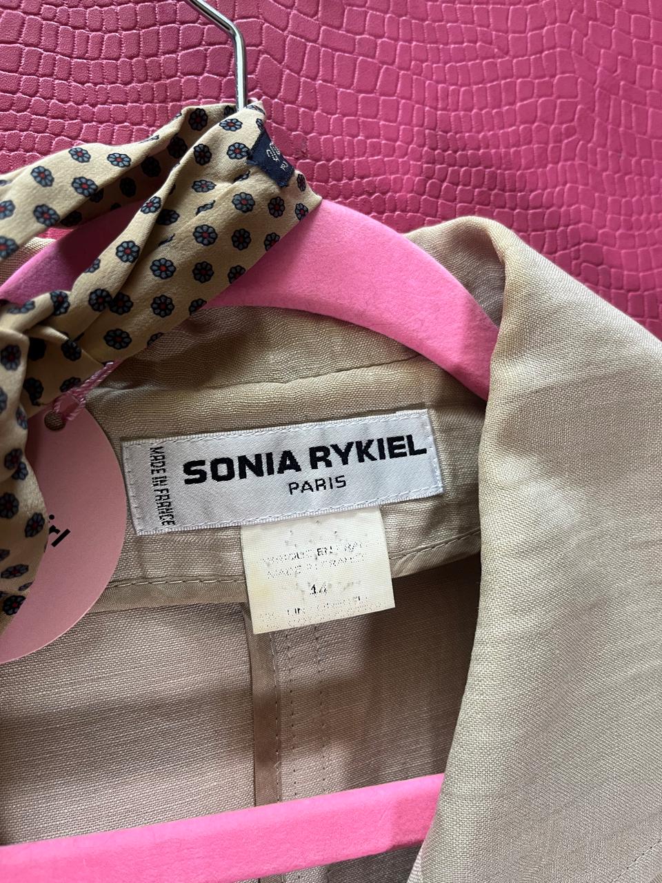 Vintage 80s "Sonia Rykiel" Beige Pant Suit - Best Fits Size XS-M