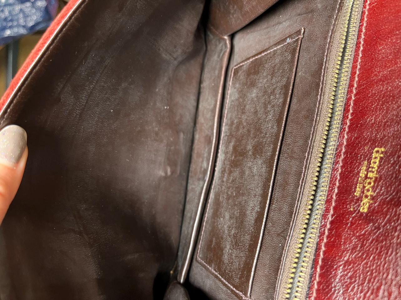 Vintage 80s Burgundy Envelope Clutch