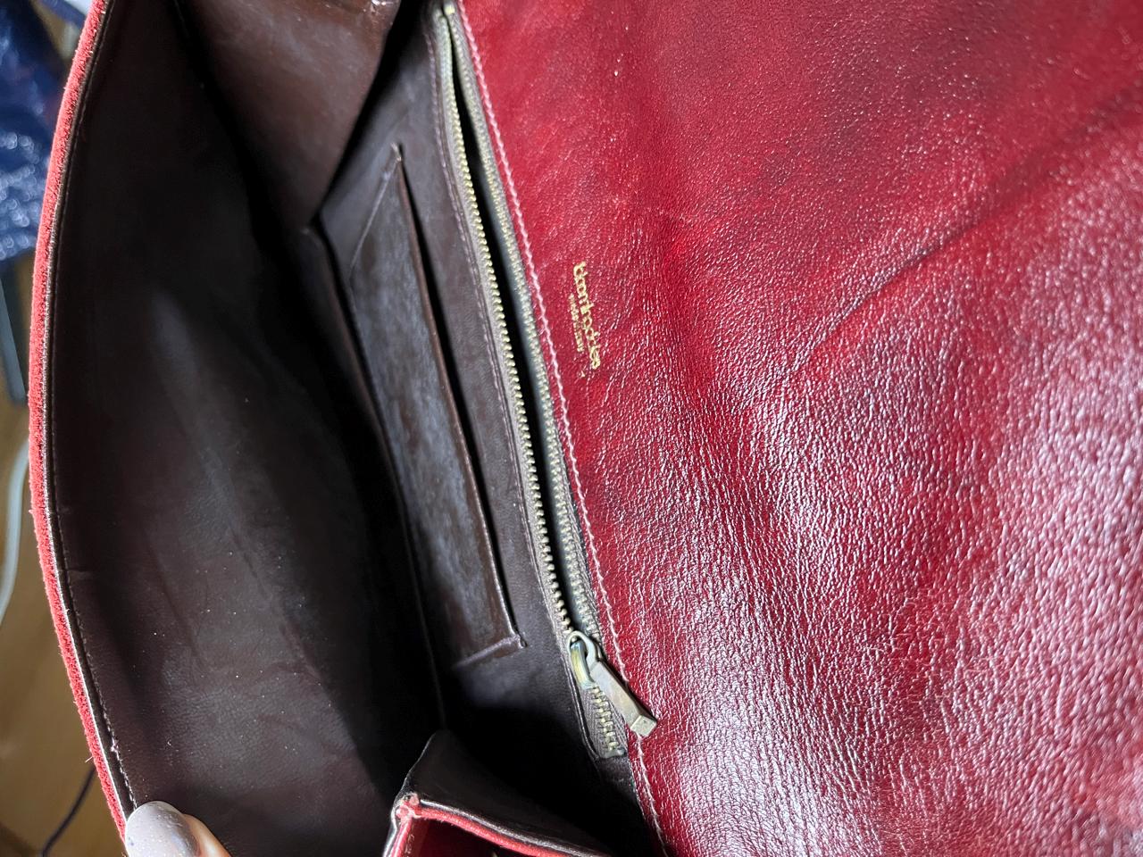 Vintage 80s Burgundy Envelope Clutch