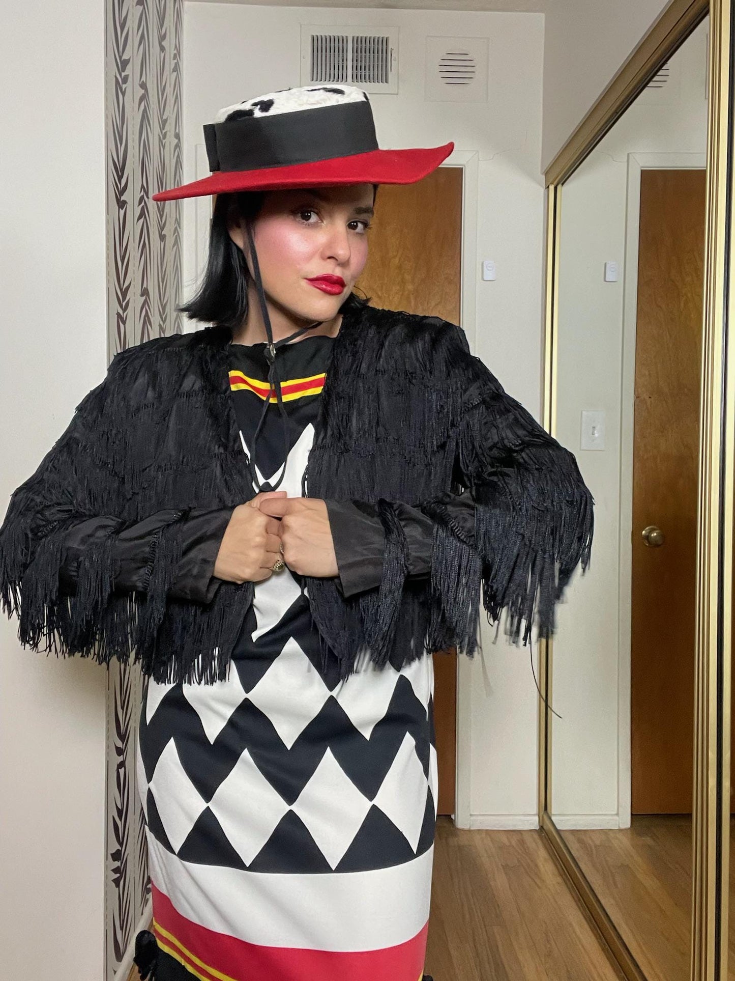 Vintage 80s Black Fringe Bolero Jacket - Fits Most Sizes