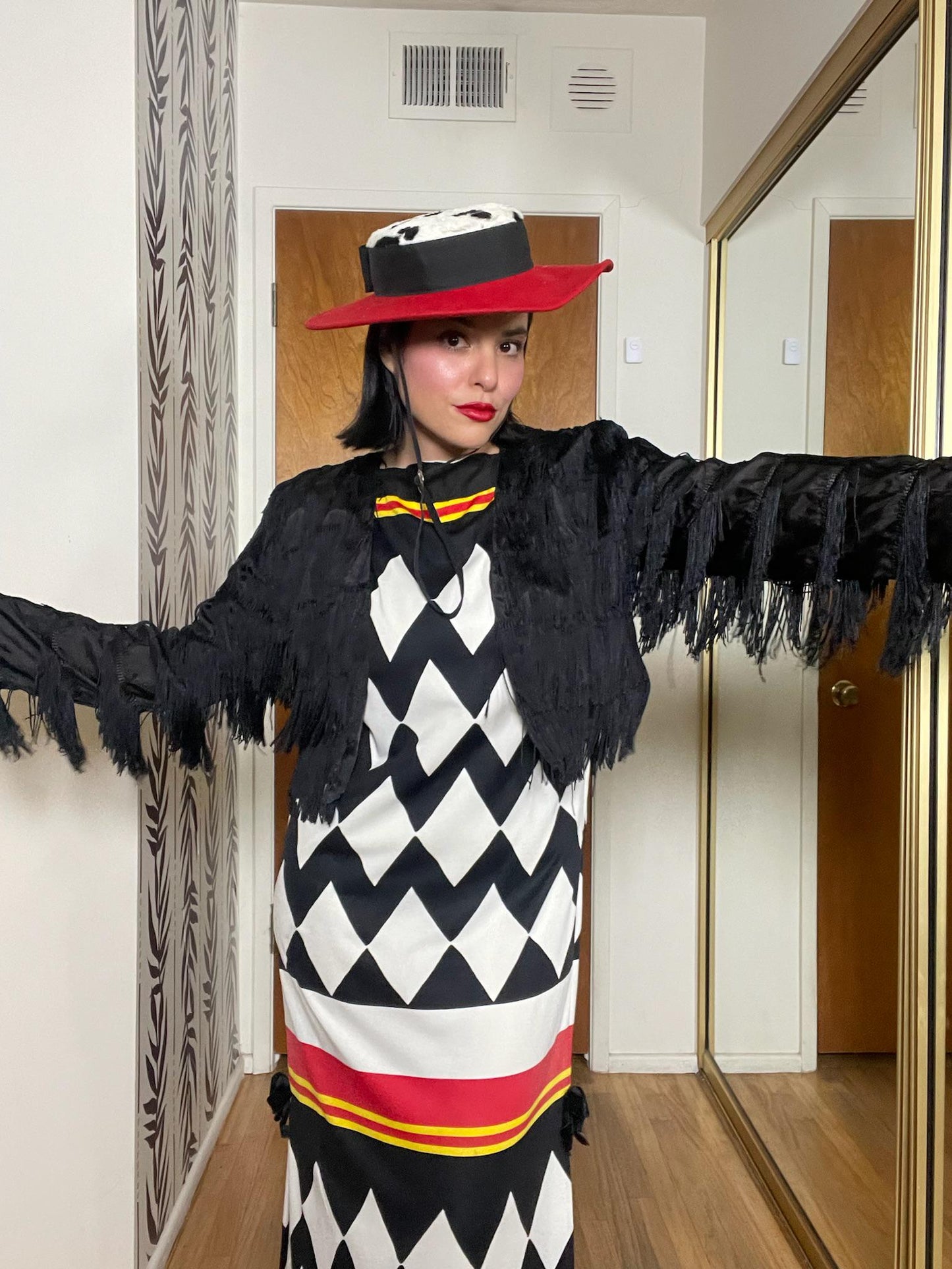 Vintage 80s Black Fringe Bolero Jacket - Fits Most Sizes