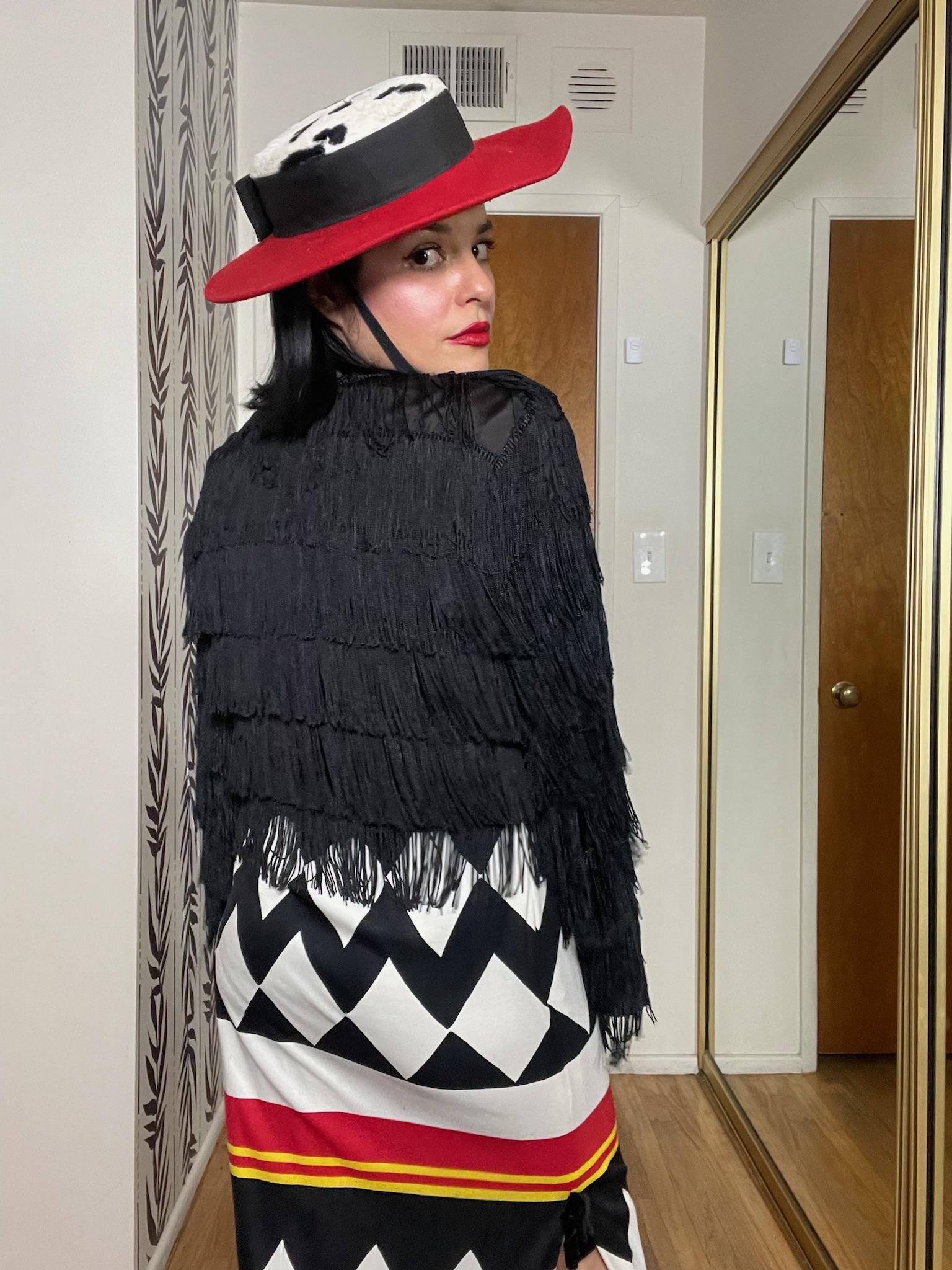 Vintage 80s Black Fringe Bolero Jacket - Fits Most Sizes