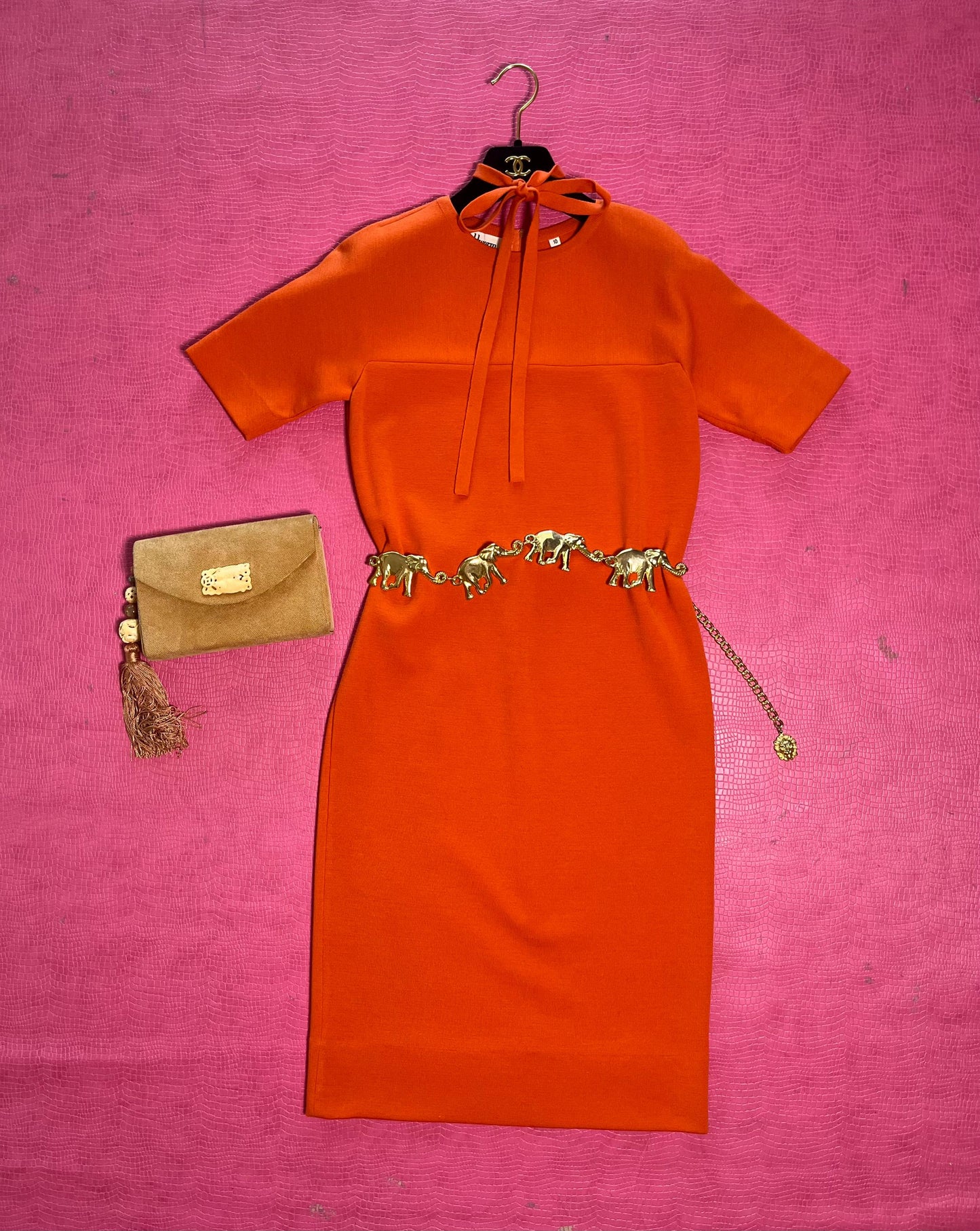 Vintage 60s "Goldworm" Orange Wool Knit Dress - Best Fits Size XS-M, Possibly L