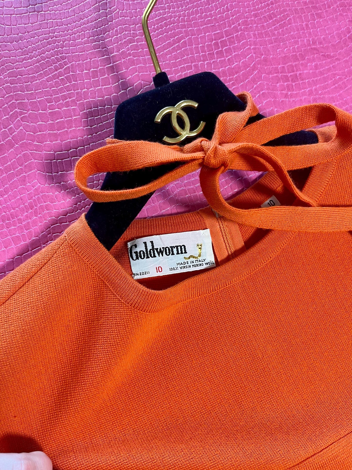 Vintage 60s "Goldworm" Orange Wool Knit Dress - Best Fits Size XS-M, Possibly L