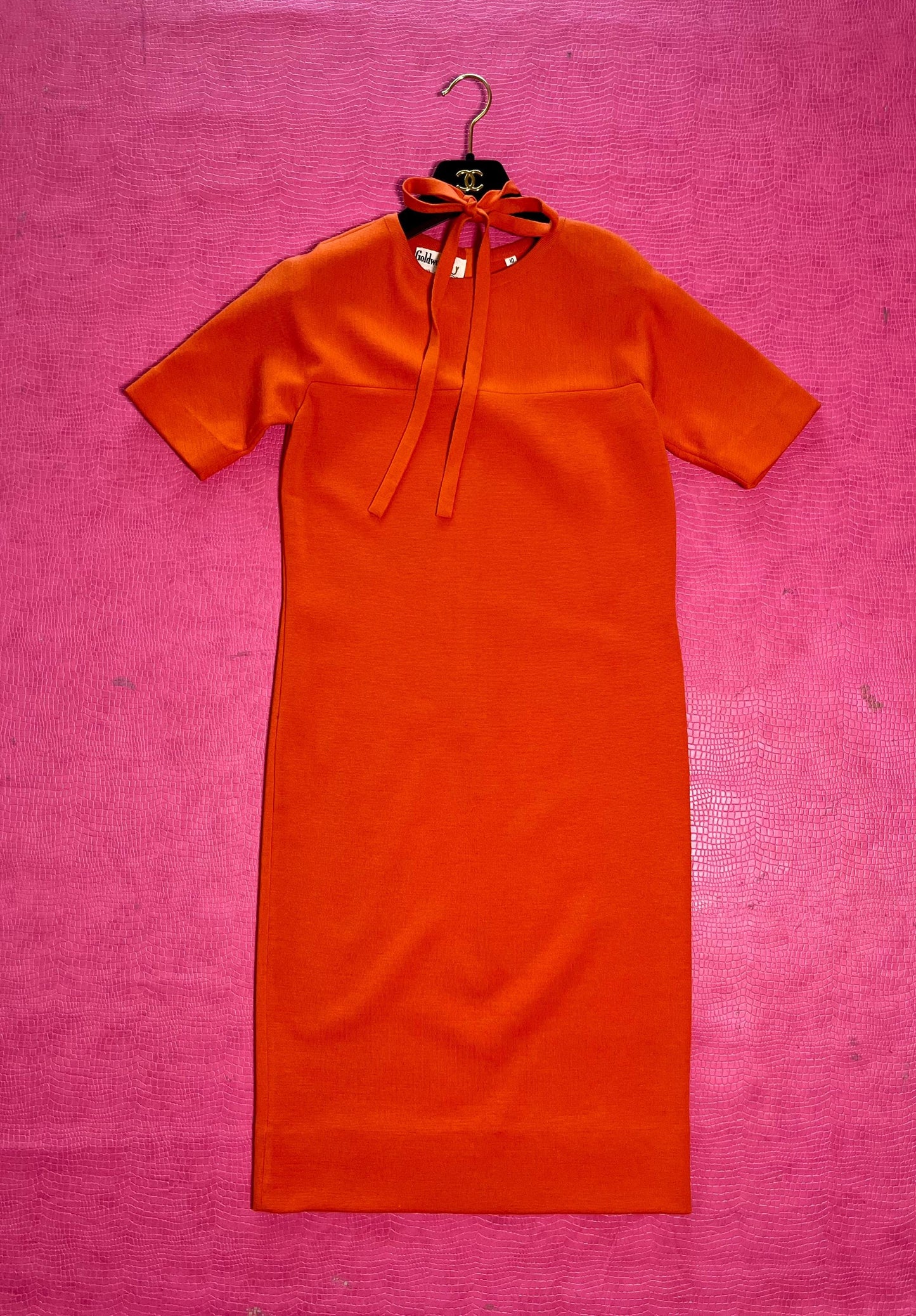 Vintage 60s "Goldworm" Orange Wool Knit Dress - Best Fits Size XS-M, Possibly L