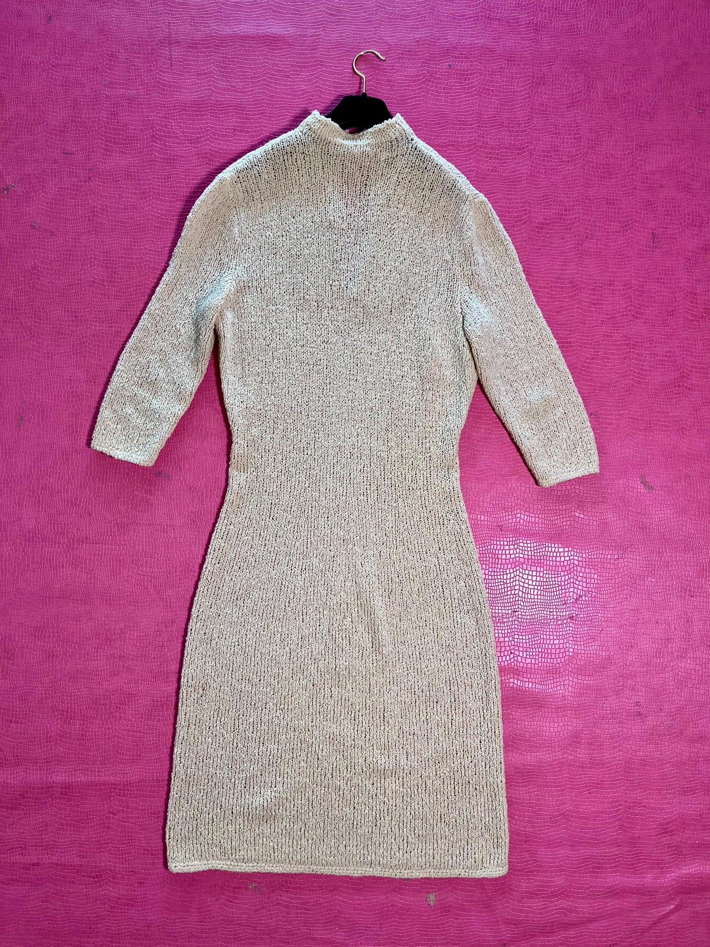 Vintage 60s "Adolfo for Saks Fifth Avenue" Oatmeal Knit Dress - Best Fits Size S-L, Possible XL