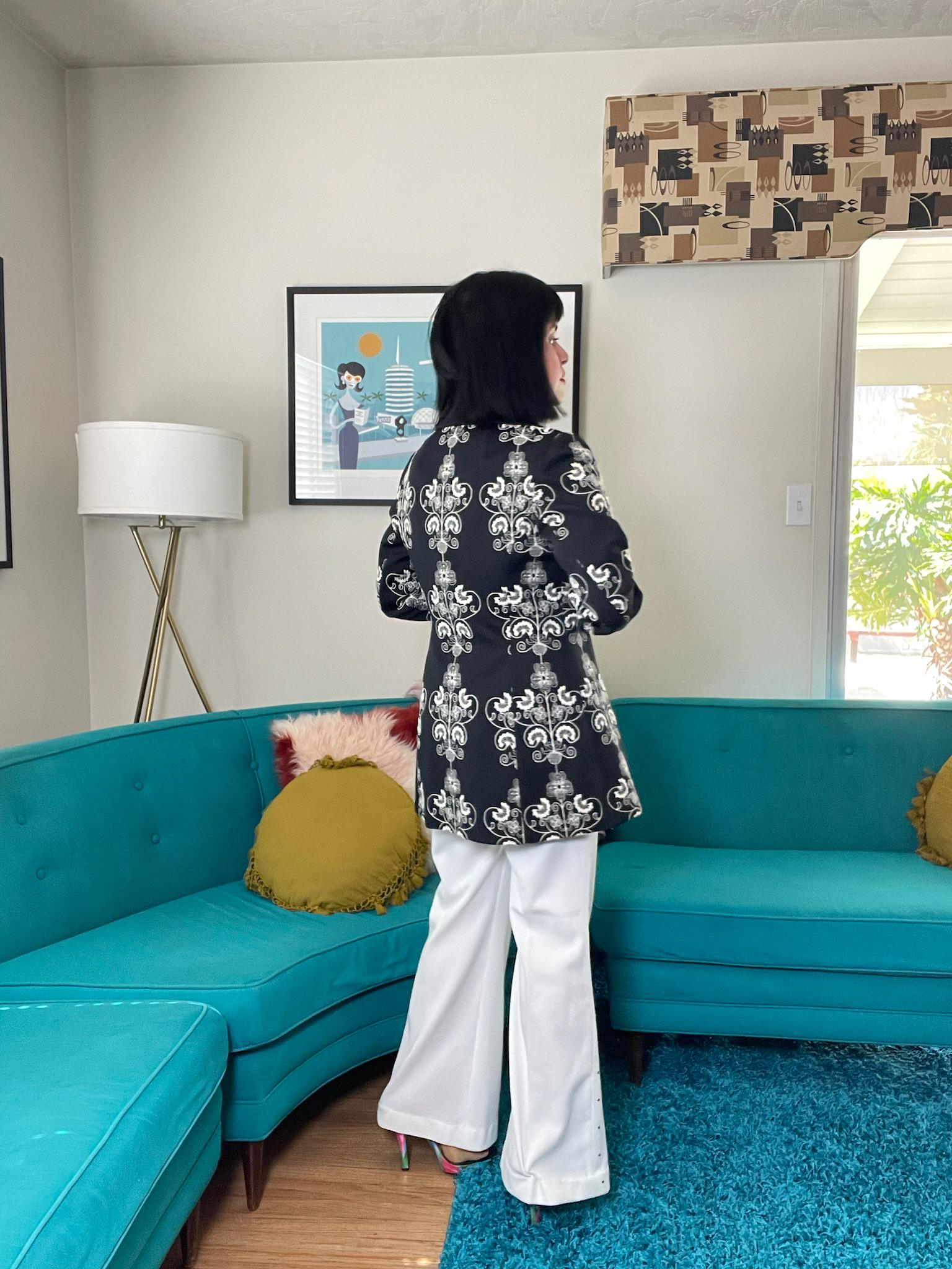 Vintage 60s 70s "Lilli Ann" Black & White Blazer Jacket - Fits Most Sizes