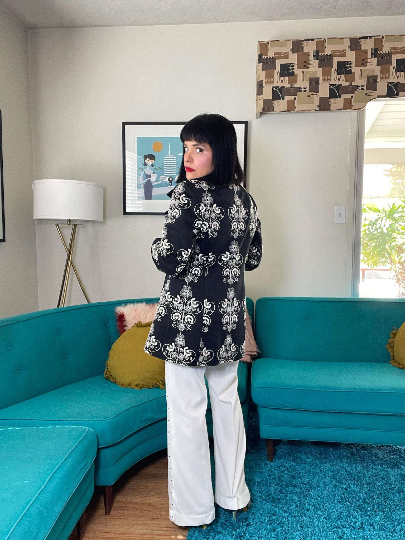 Vintage 60s 70s "Lilli Ann" Black & White Blazer Jacket - Fits Most Sizes