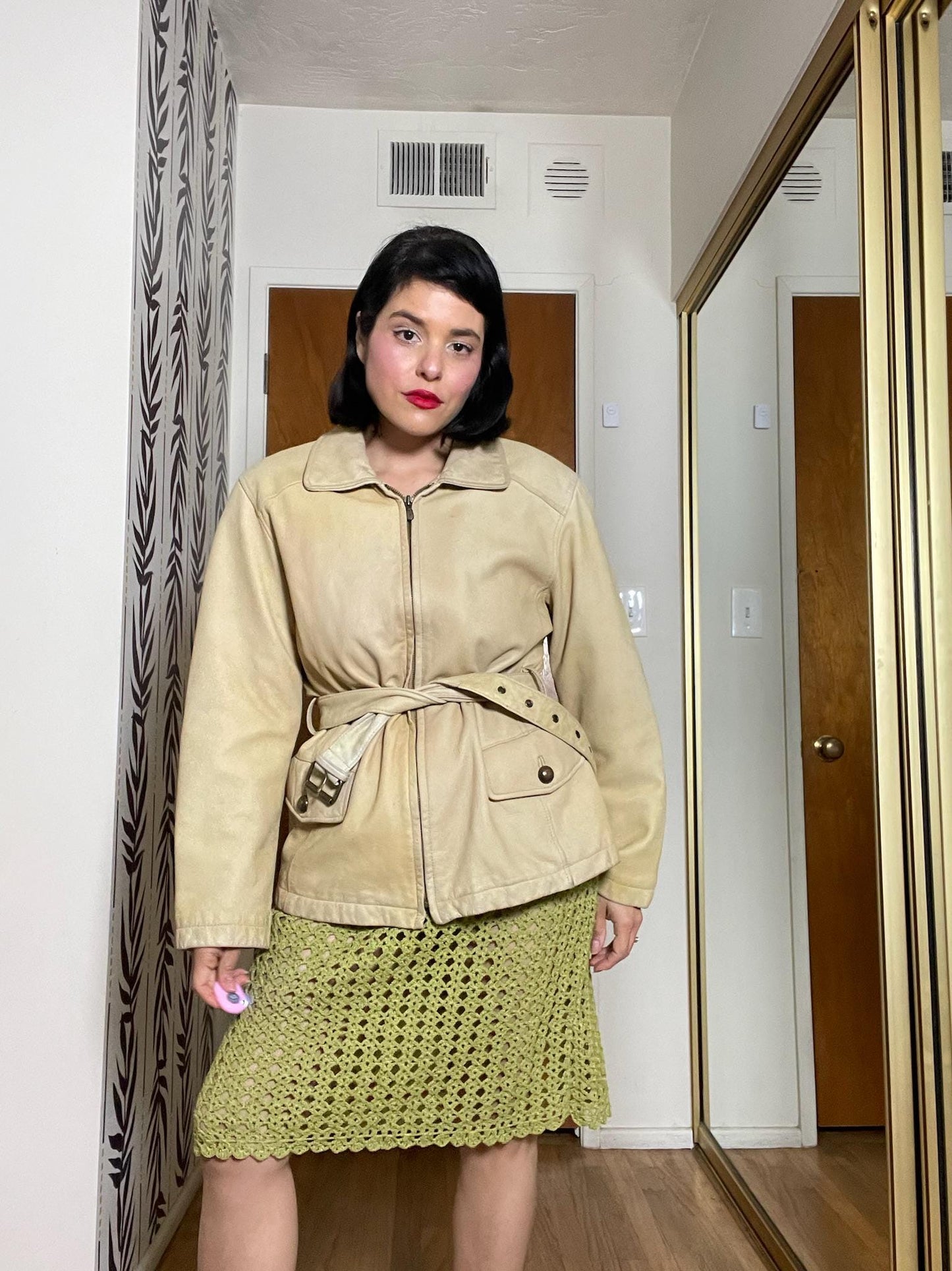 Vintage 80s 90s Buttery Leather Creme Distressed Jacket - Best Fits Up to Size L