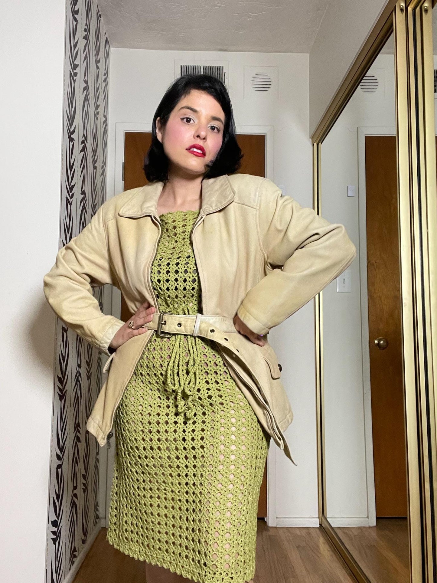 Vintage 80s 90s Buttery Leather Creme Distressed Jacket - Best Fits Up to Size L