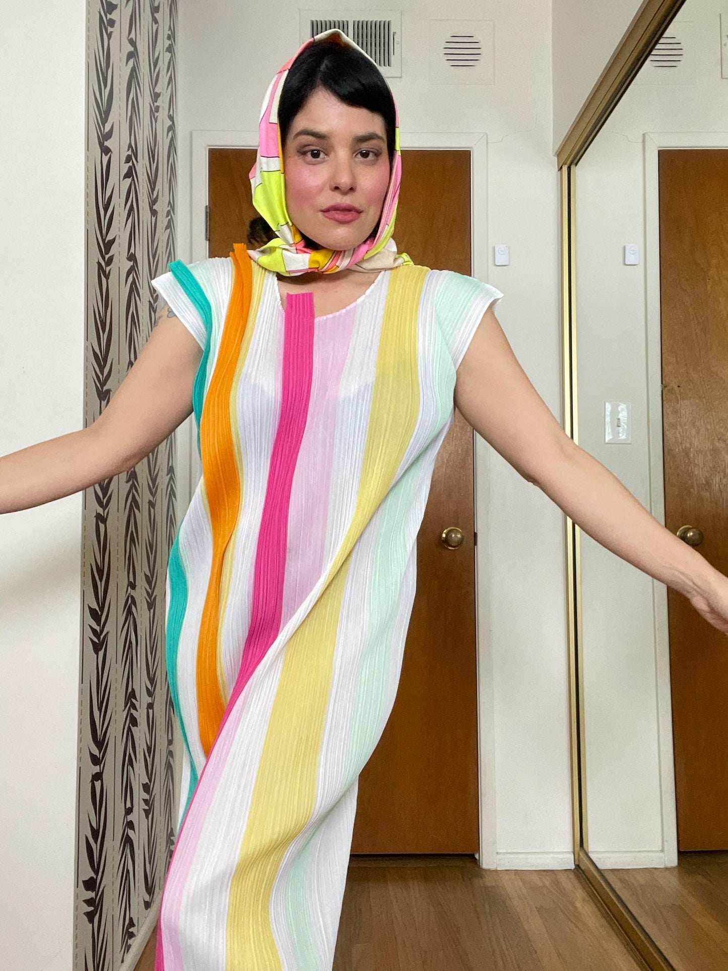 Vintage 80s 90s Made In Japan Origami Style Dress - Fits Most Sizes