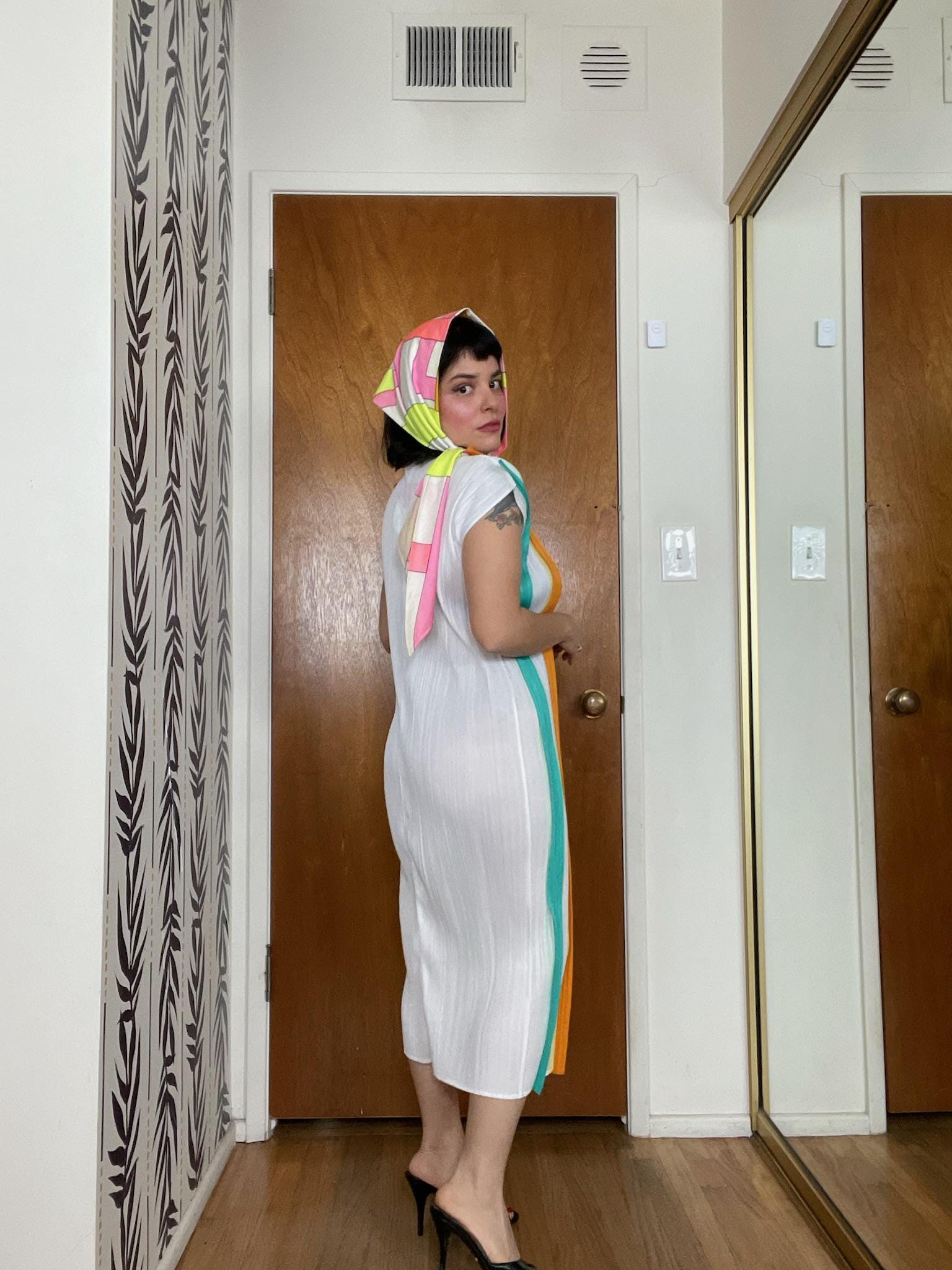 Vintage 80s 90s Made In Japan Origami Style Dress - Fits Most Sizes