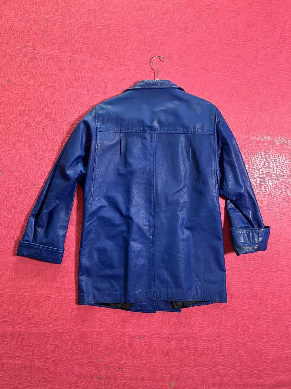 Vintage 80s "Jayskins" Blue Leather Jacket - Fits Most Sizes