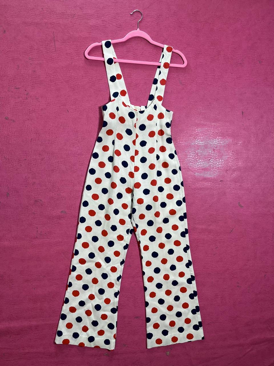 Vintage 60s Polka Dot Mod Jumpsuit - Fits Size XS-S, Possibly M