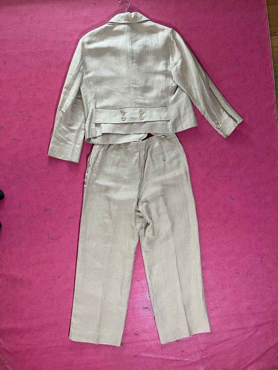 Vintage 80s "Sonia Rykiel" Beige Pant Suit - Best Fits Size XS-M