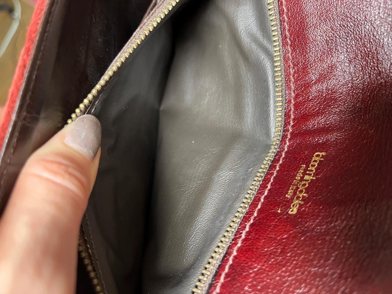 Vintage 80s Burgundy Envelope Clutch