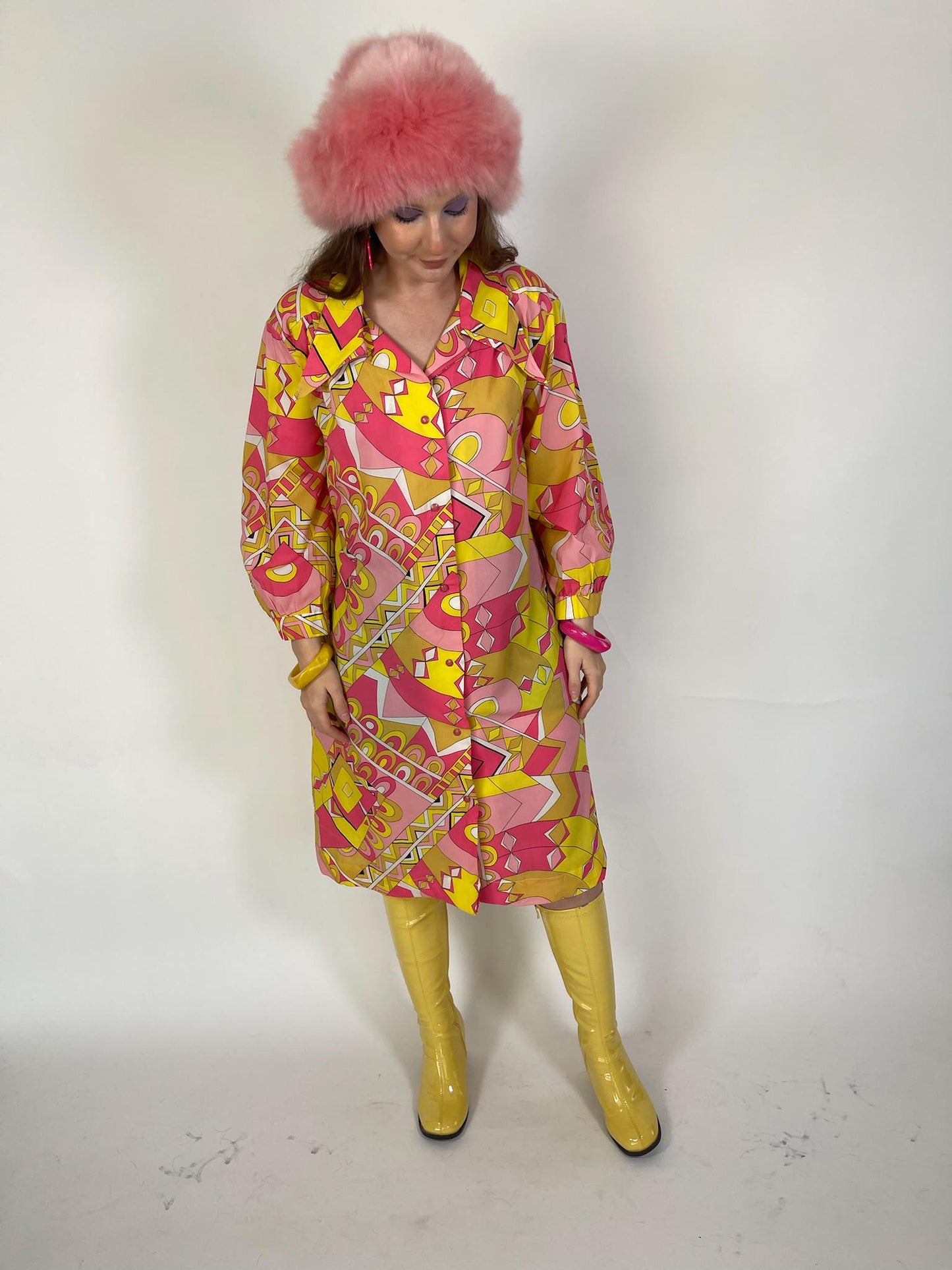 Vintage 60s "Model's Coat" Pucci Vibes Duster - Fits Most Sizes