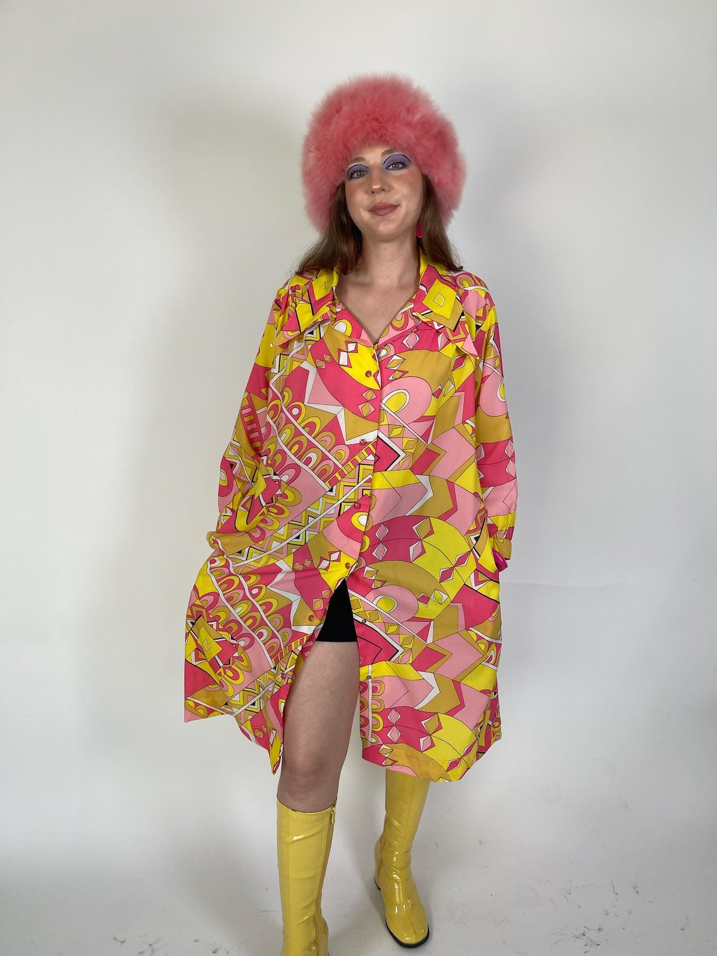 Vintage 60s "Model's Coat" Pucci Vibes Duster - Fits Most Sizes